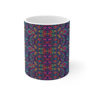 Ethnic Textile Print 8 - Coffee Mug 11oz | Colorful Art Design for Home and Gifting
