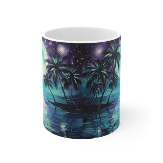 Full Moon Island Mug - 11oz Palm Tree Design