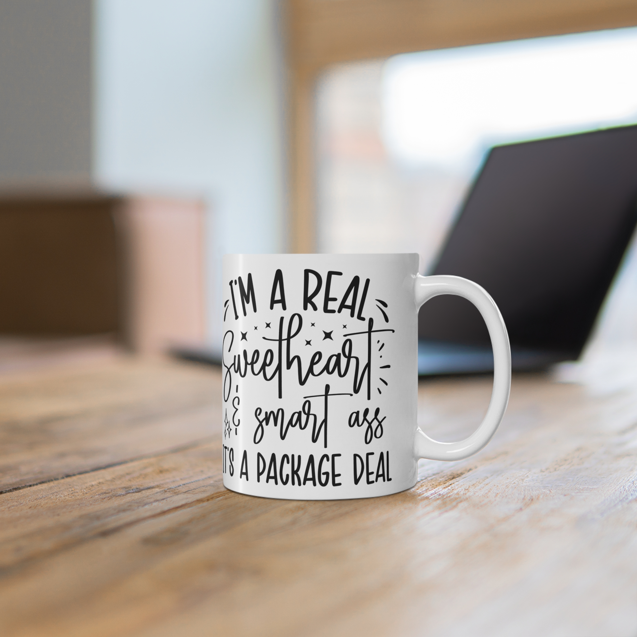 "I'm A Real Sweetheart & Smart Ass It's A Package Deal" |Sarcasm - Mug 11oz - Image 6