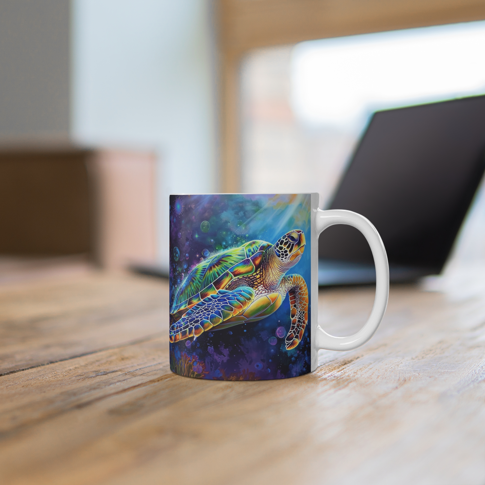 Colorful Sea Turtle Mug - 11oz Vibrant Ocean Design - Image 5