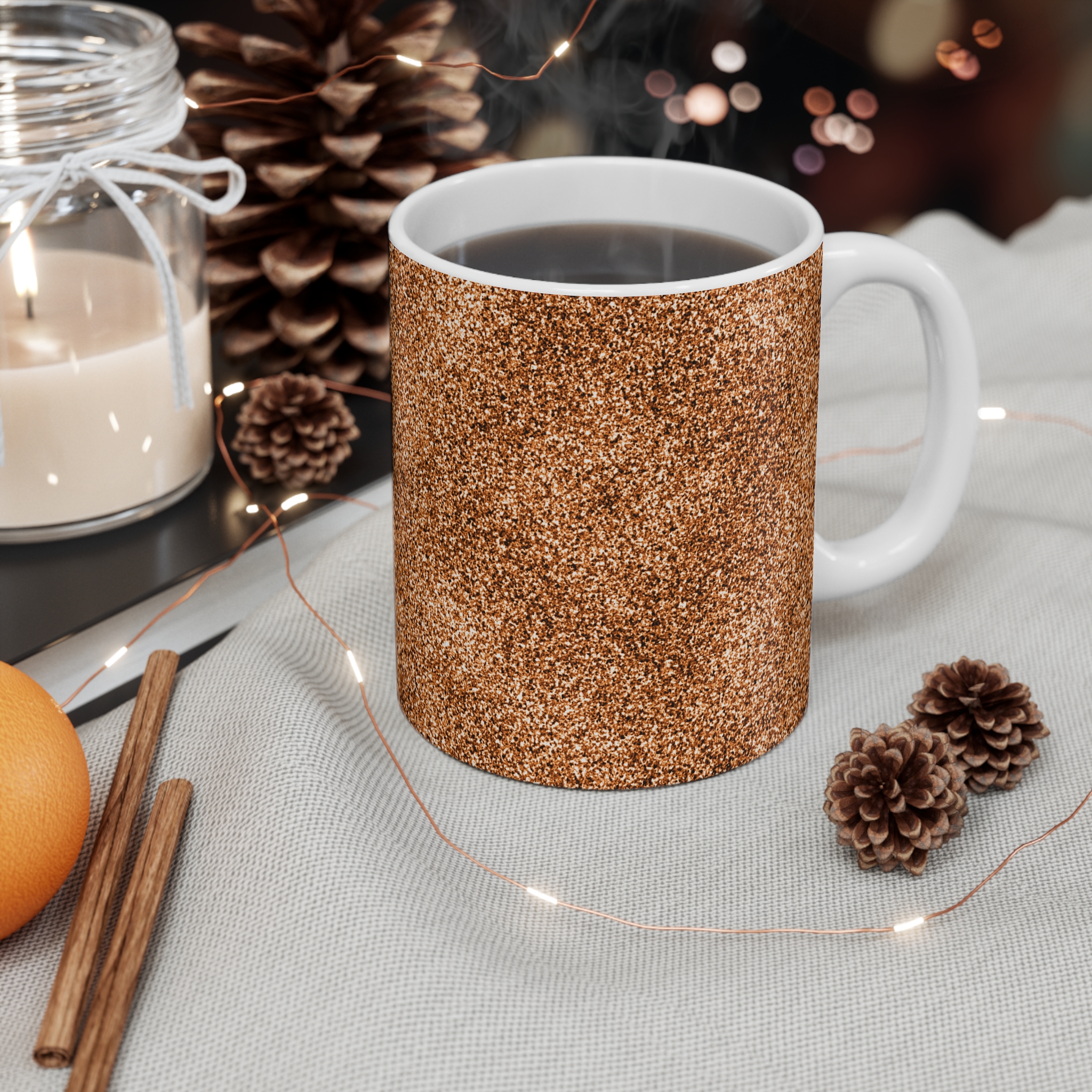 Copper Glitter 11oz Coffee Mug - Cozy Gift for Home and Office - Image 4