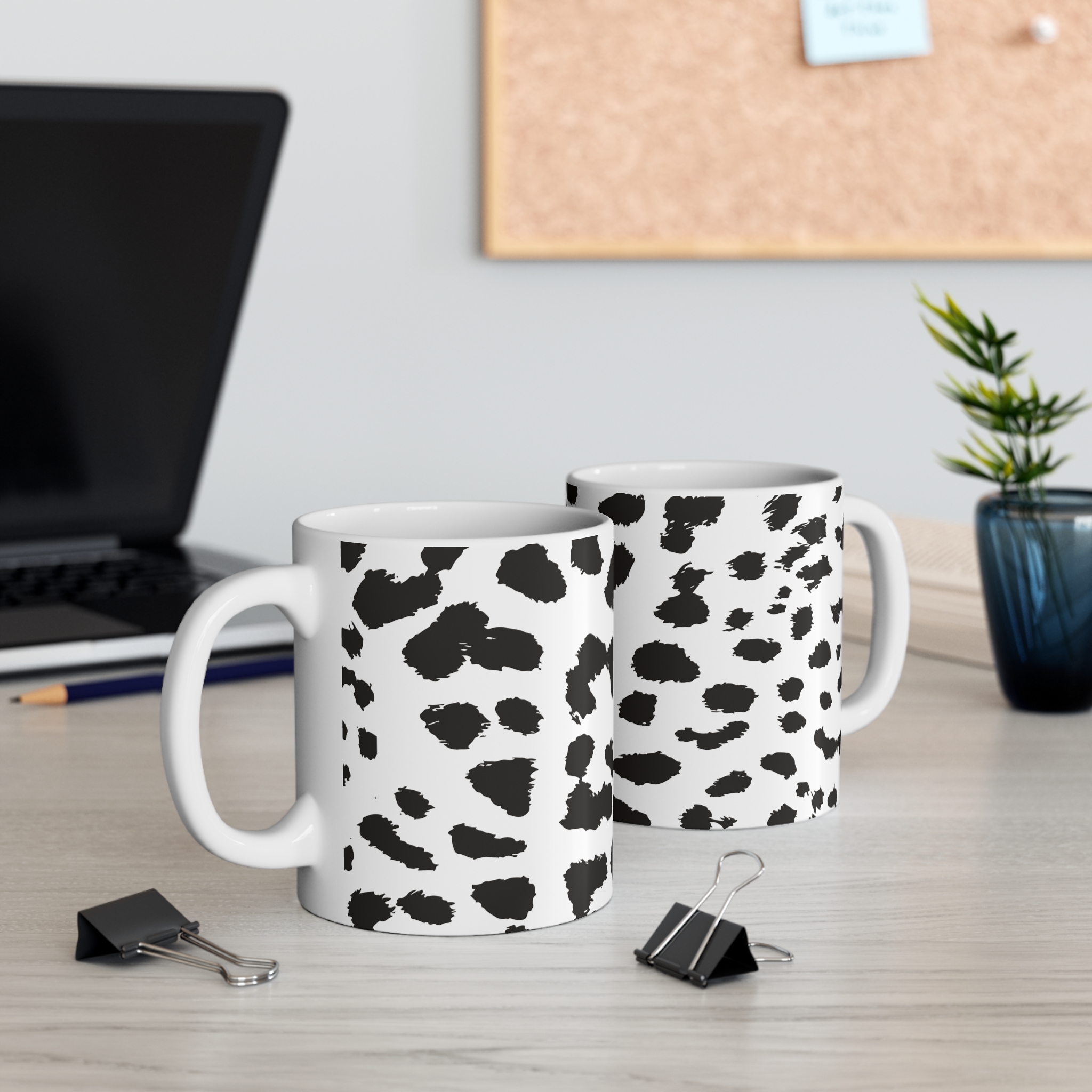 Chic Leopard Print Black Mug 11oz - Image 5