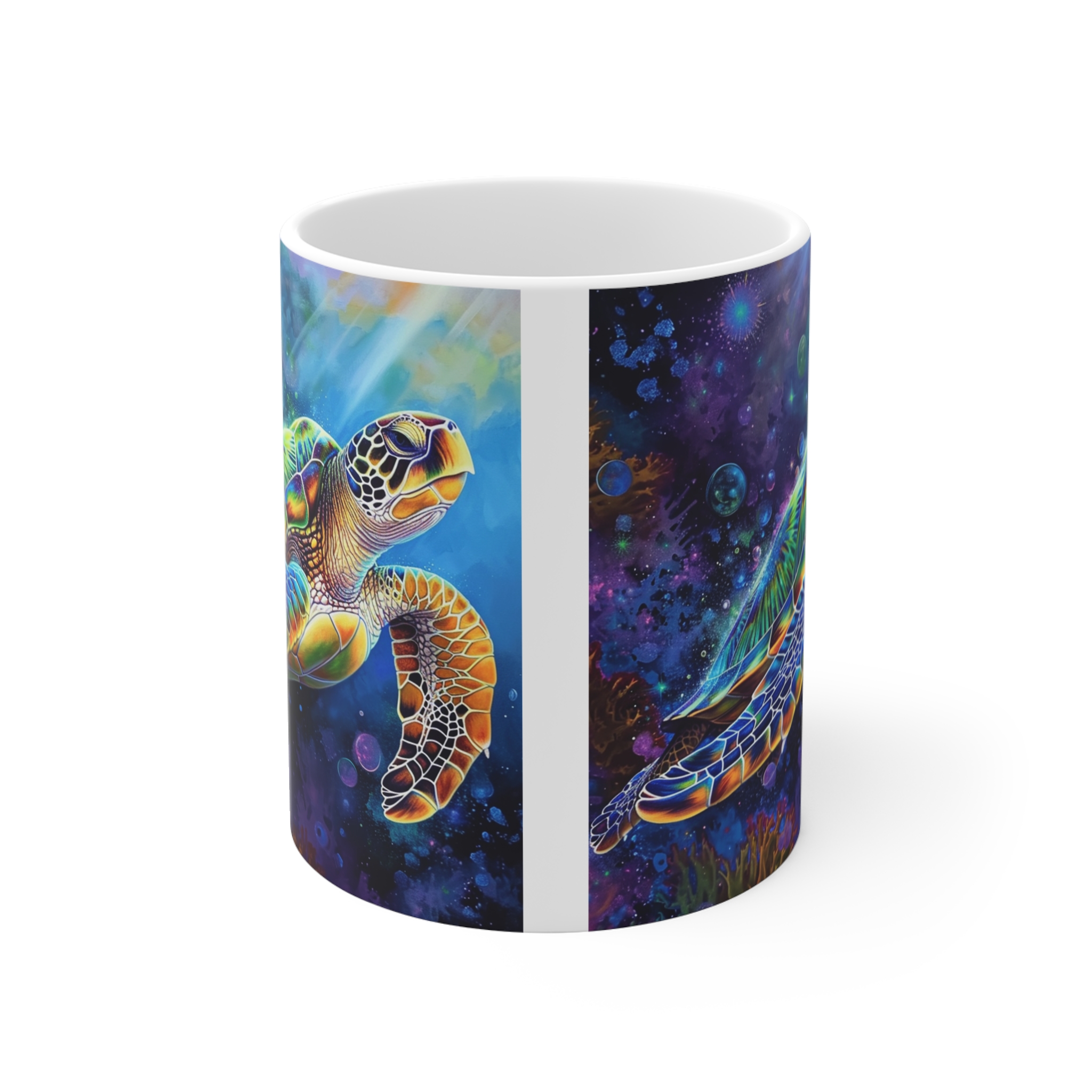 Colorful Sea Turtle Mug - 11oz Vibrant Ocean Design - Image 2