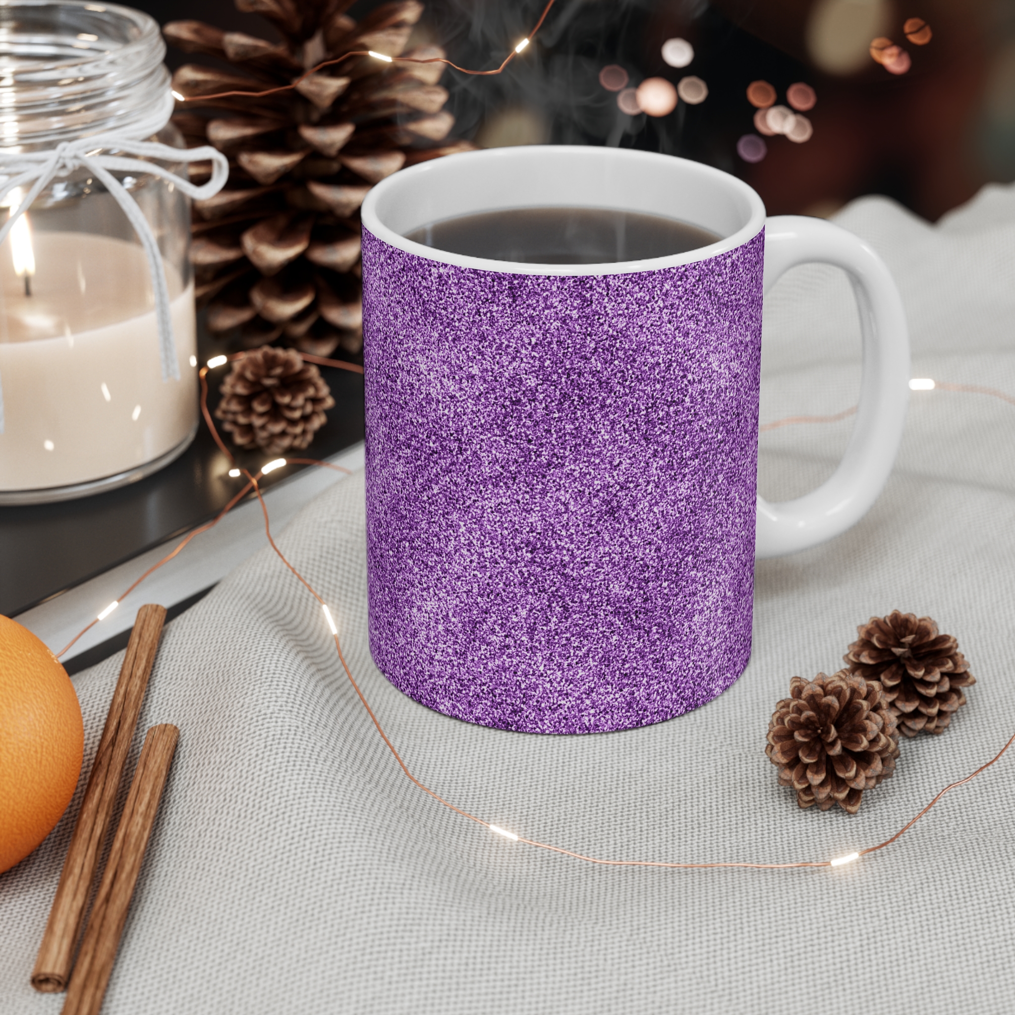 Spring Glitter Easter Purple Mug - 11oz Ceramic Coffee Cup for Creative Souls - Image 4