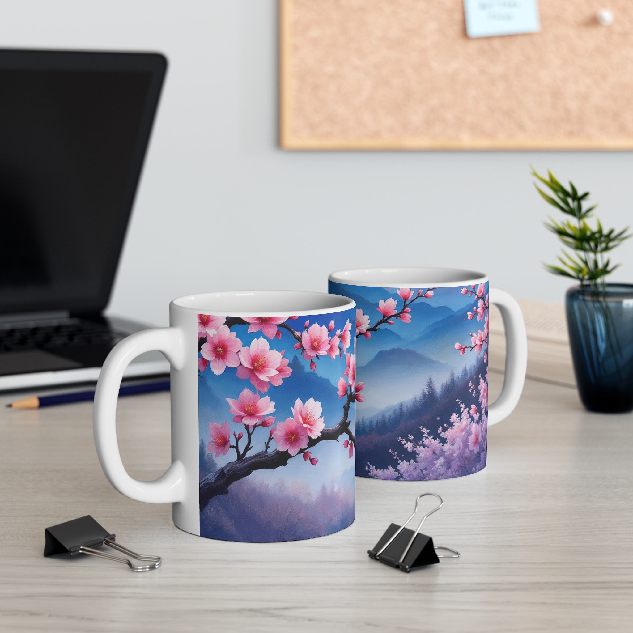 Pink Flowers | Mug 11oz - Image 5
