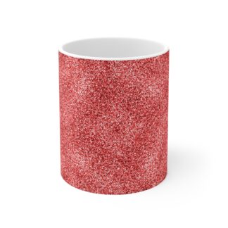 Spring Glitter Easter Red Mug - 11oz Ceramic Coffee Cup for Warm Drinks