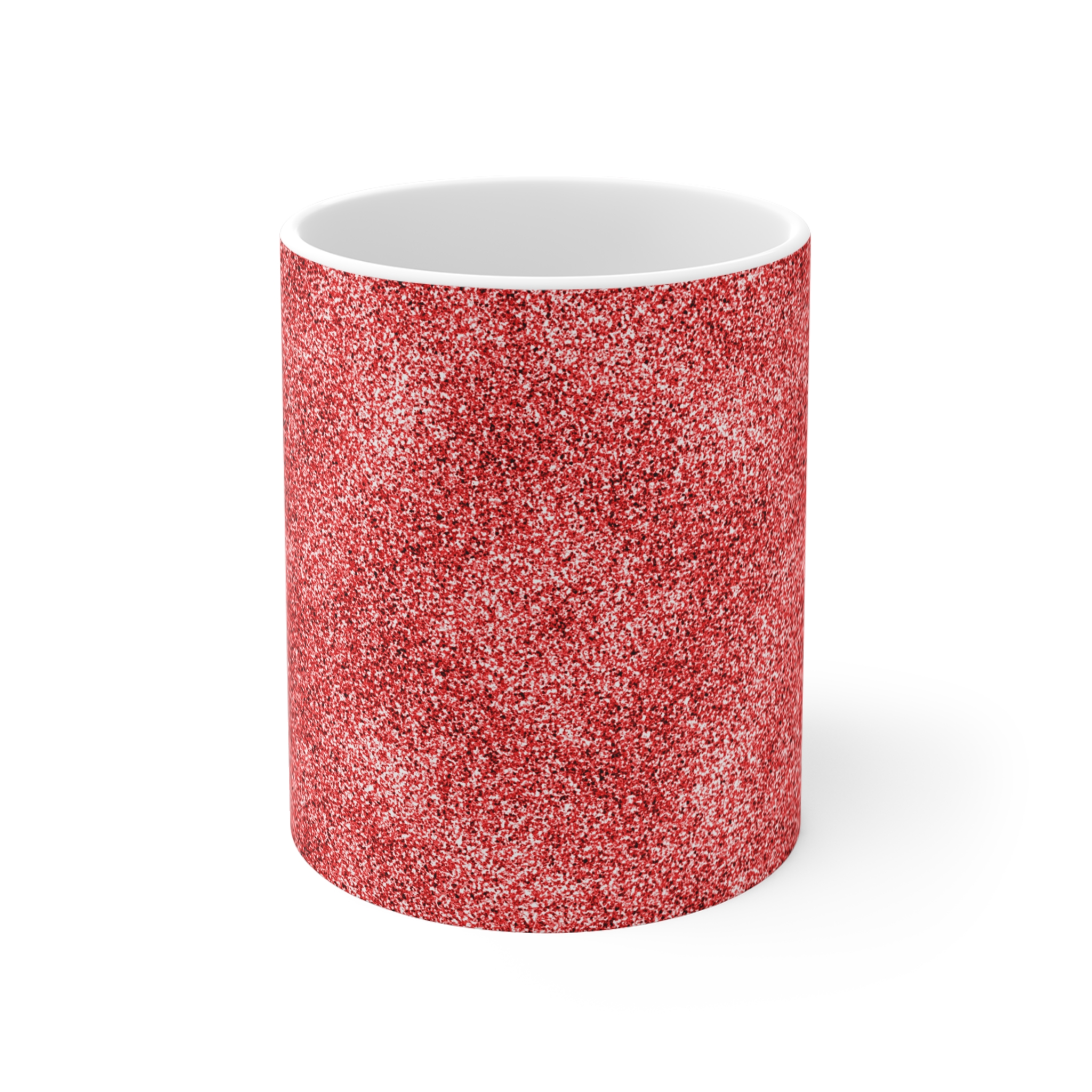Spring Glitter Easter Red Mug - 11oz Ceramic Coffee Cup for Warm Drinks