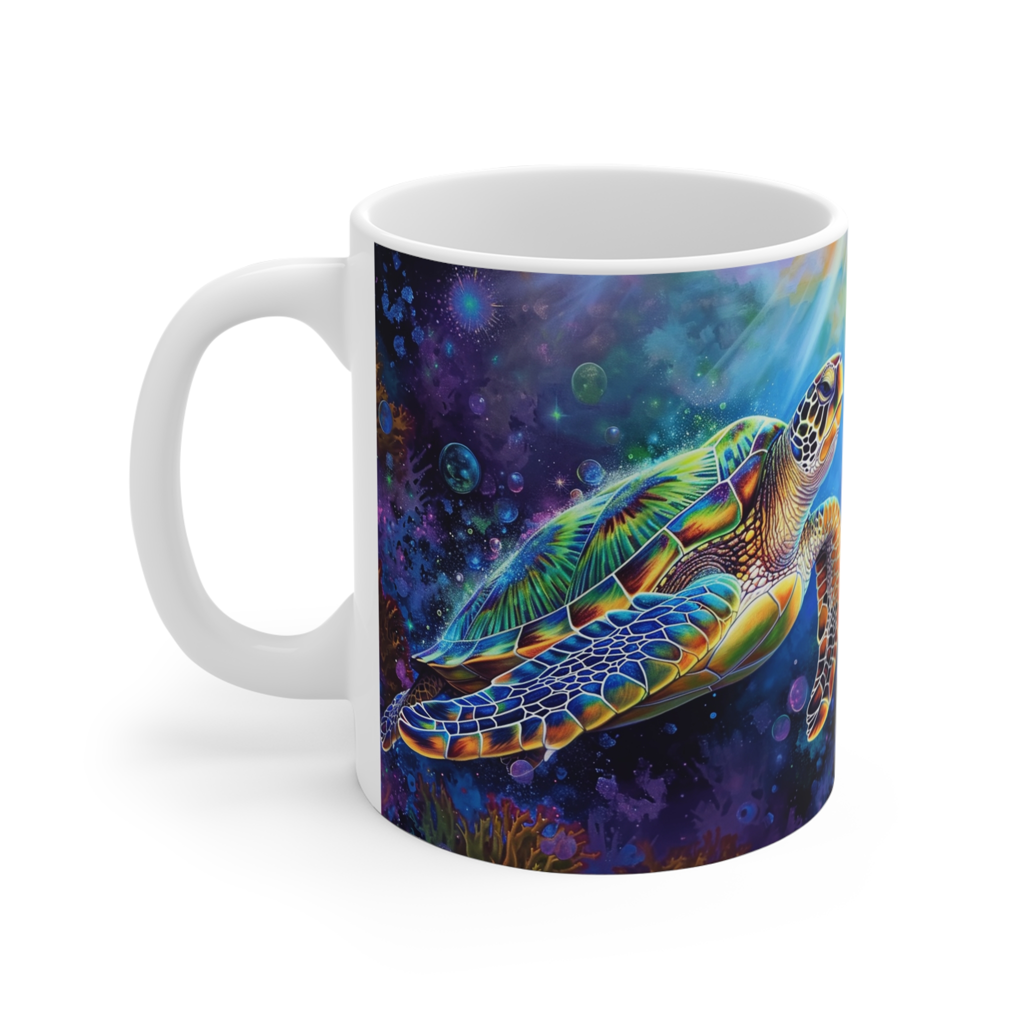 Colorful Sea Turtle Mug - 11oz Vibrant Ocean Design - Image 3