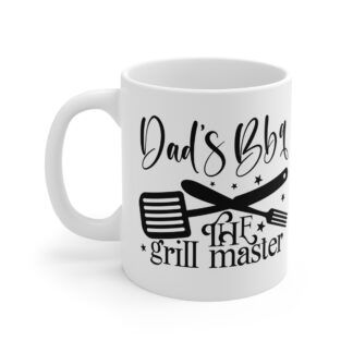 Dad's BBQ Grill Master Mug – 11oz Ceramic Coffee Cup for Father's Day and BBQ Lovers