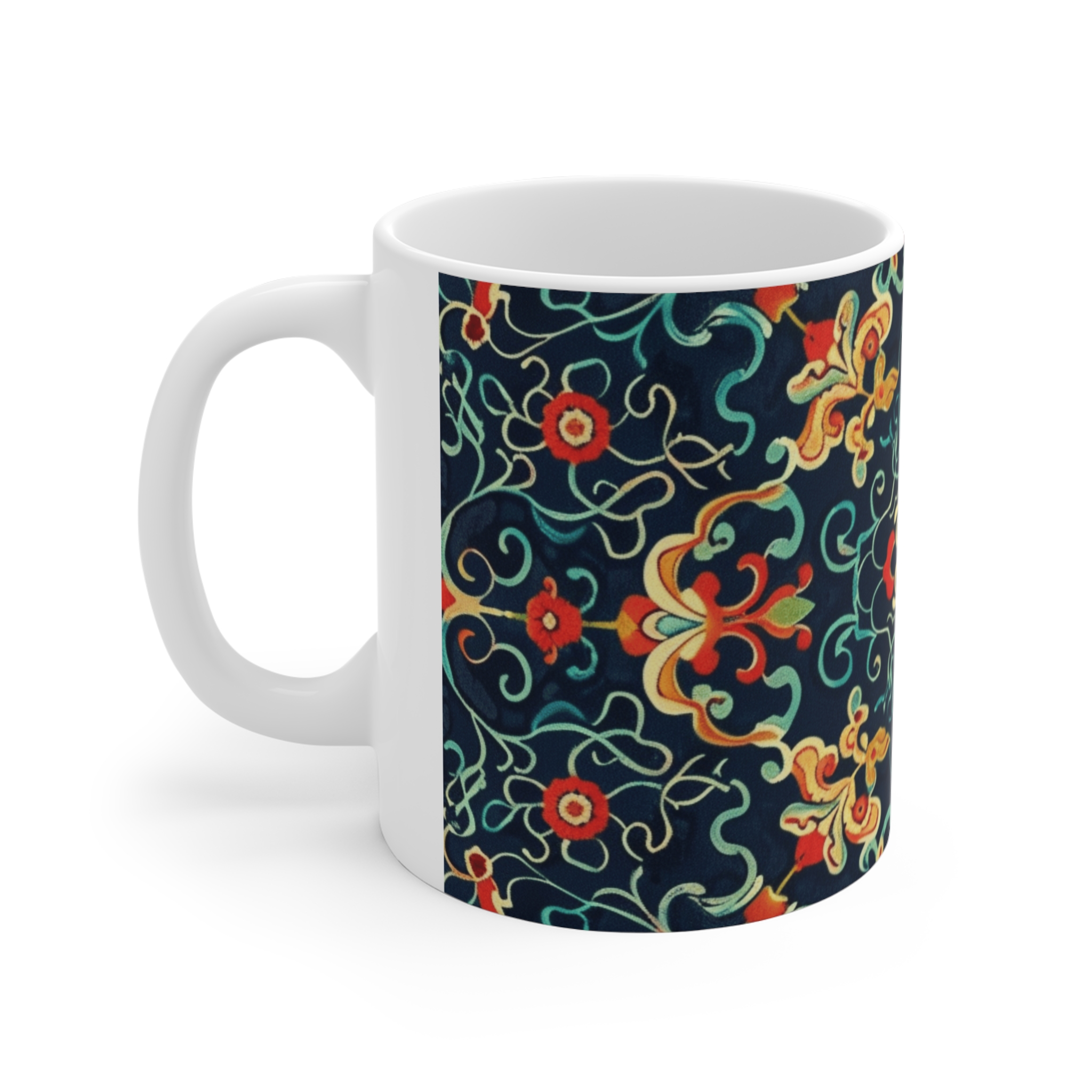 Eastern Enchantment 8 - Coffee Mug – 11oz Vintage Ceramic Drinkware for Home & Office - Image 2