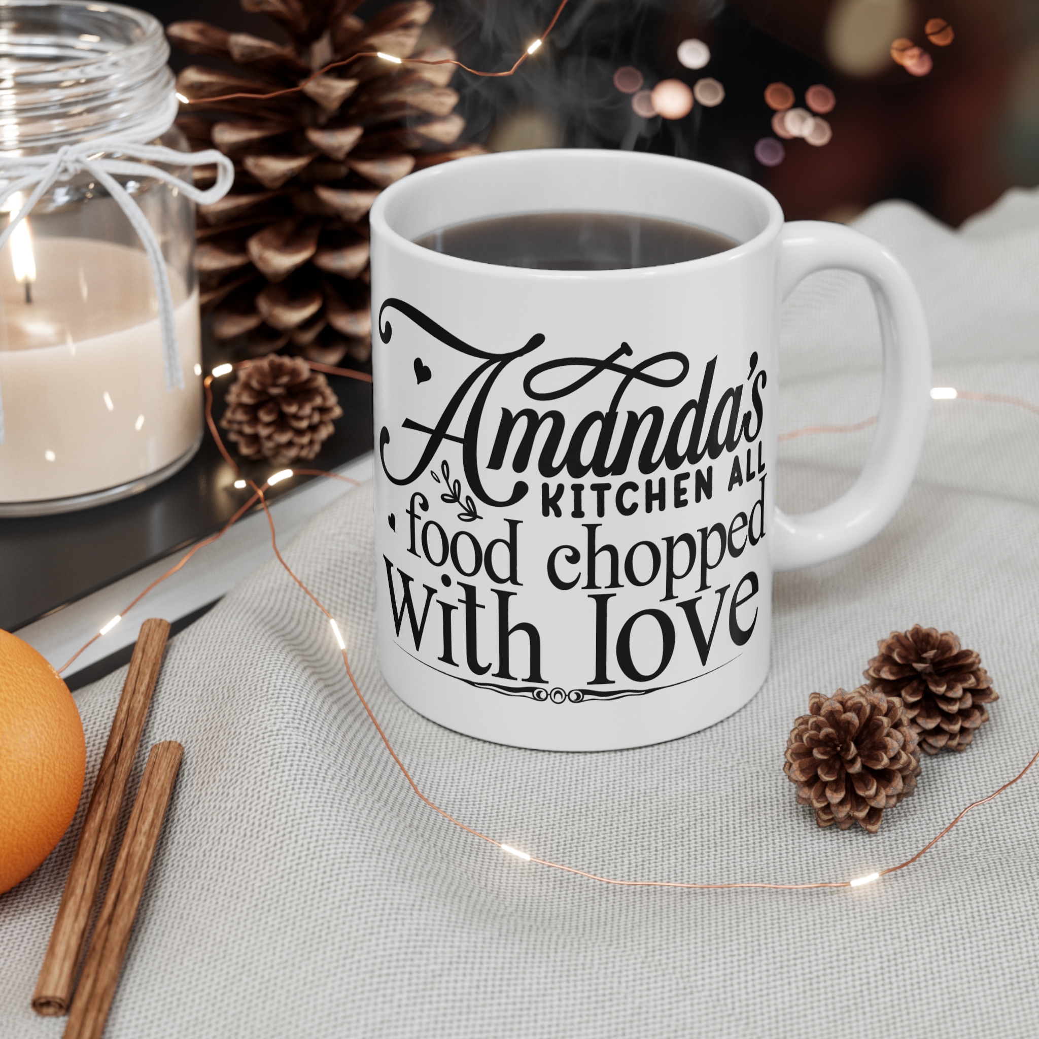 Personalized Kitchen Mug - 'Food Chopped with Love'