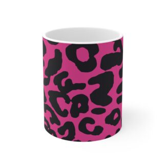 Leopard Print Pattern Pink Mug 11oz