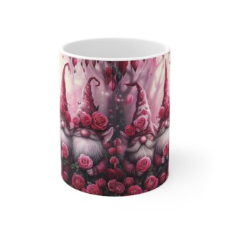 Elves Dwarf Mug with Roses - 11oz Ceramic Coffee Cup for Garden Lovers