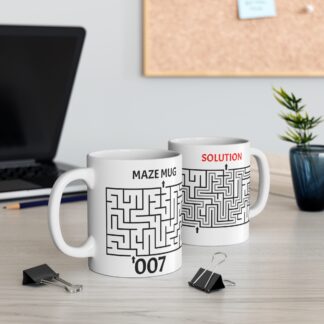 Maze Solver Mug - Fun 11oz Coffee Cup for Puzzle Lovers Serial #007
