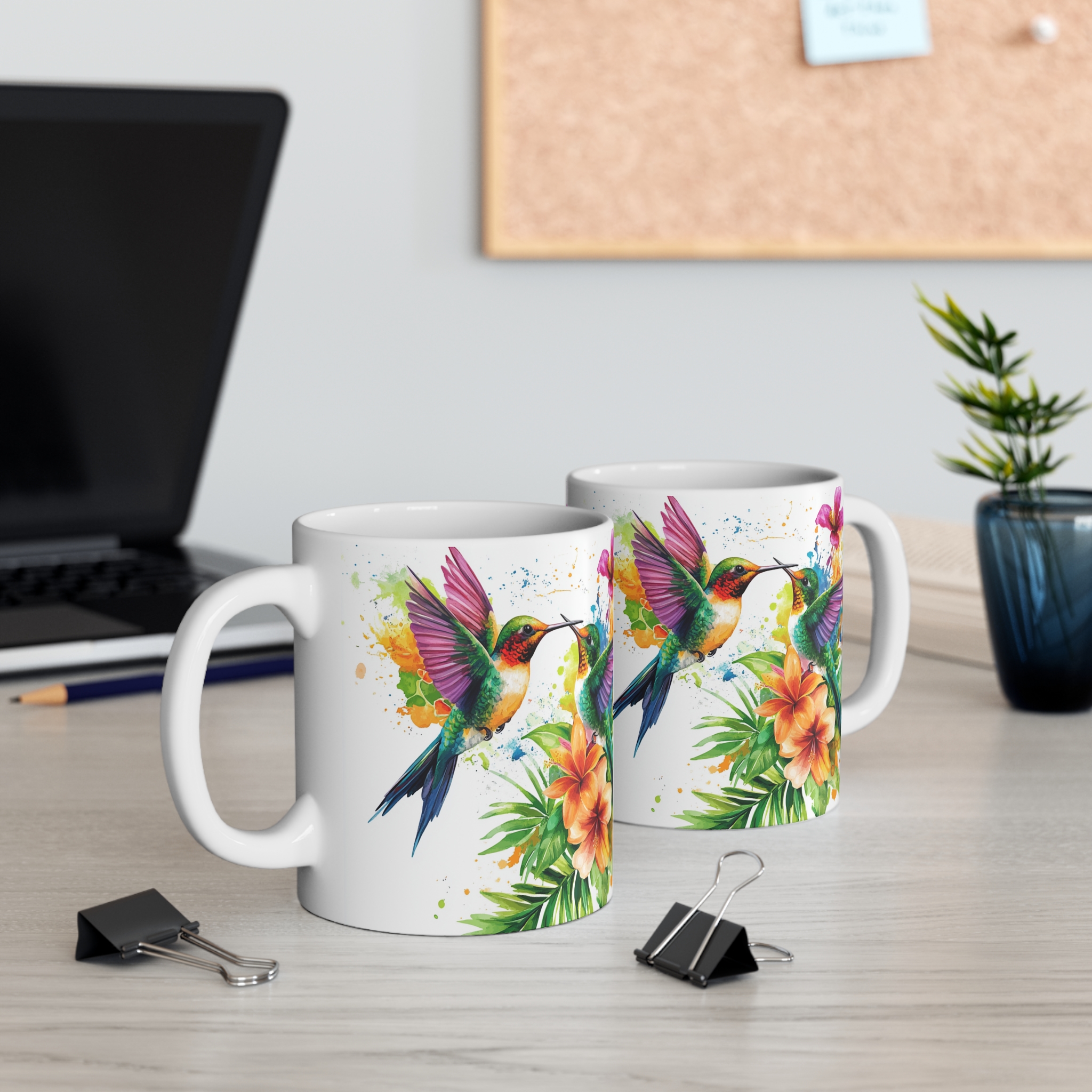 Tropical Hummingbird Mug 11oz - Image 5