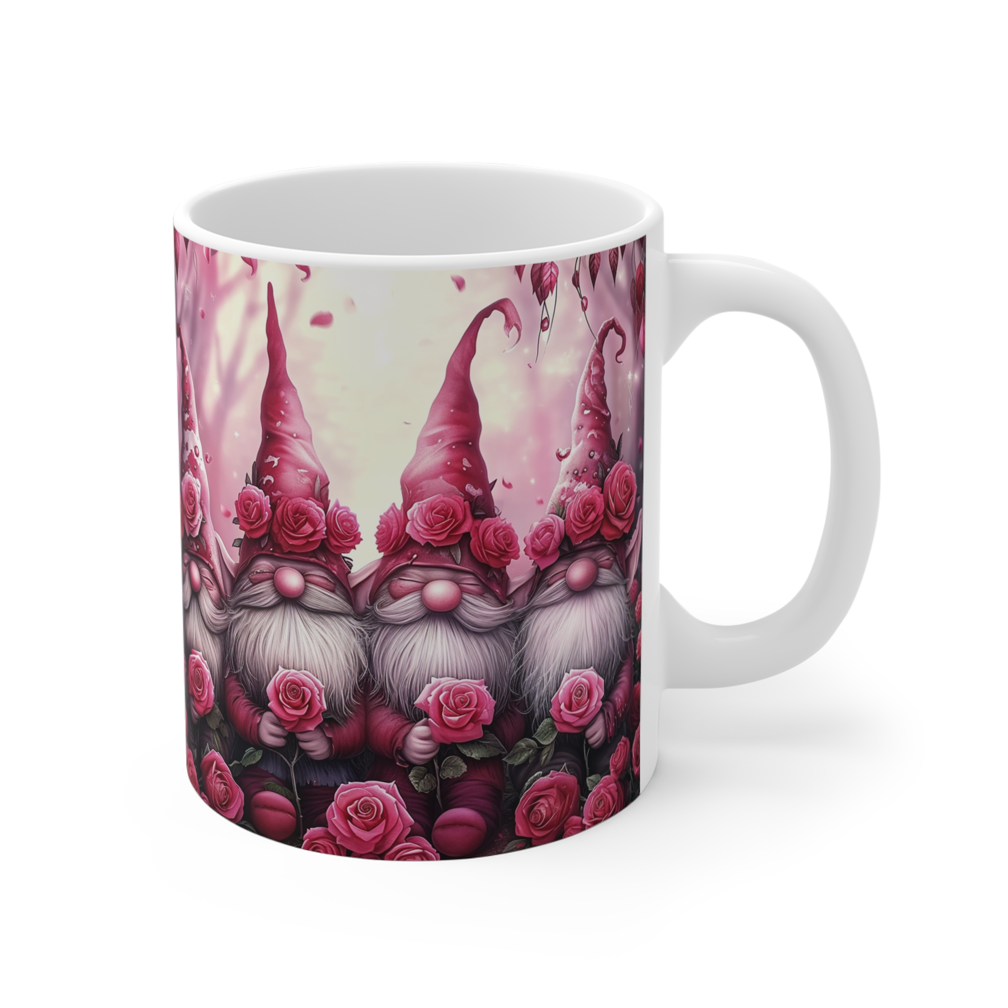 Elves Dwarf Mug with Roses - 11oz Ceramic Coffee Cup for Garden Lovers - Image 3