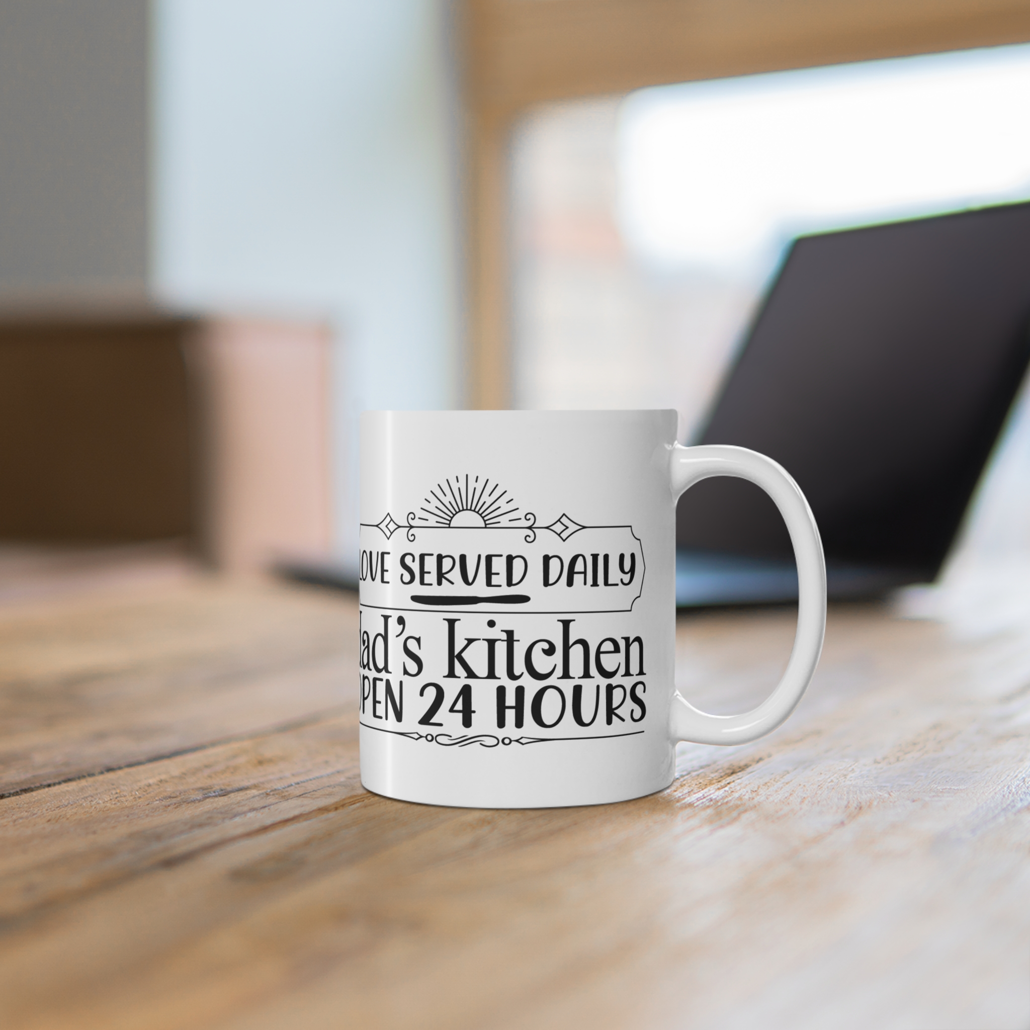 Custom Dad's Kitchen Mug - Love Served Daily, 24 Hours - Image 6
