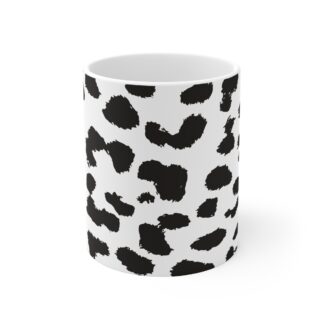 Chic Leopard Print Black Mug 11oz