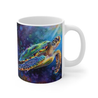 Colorful Sea Turtle Mug - 11oz Vibrant Ocean Design