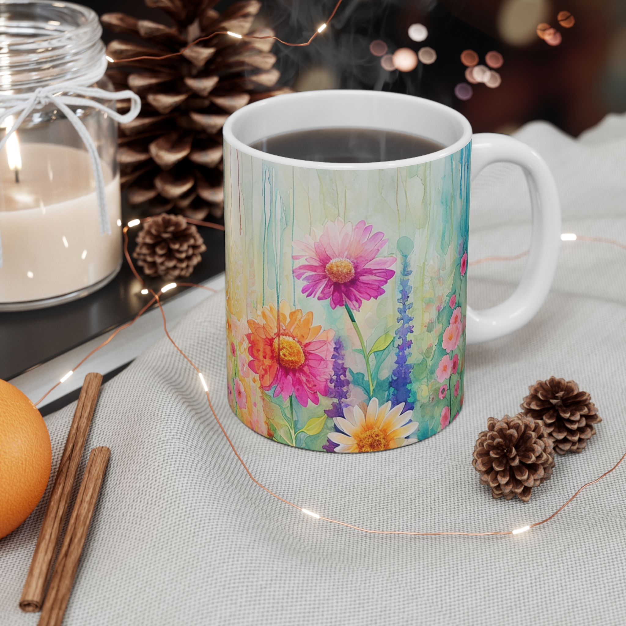 Gerbera Daises 11oz Mug - Vibrant Flower Design for Coffee Lovers - Image 4