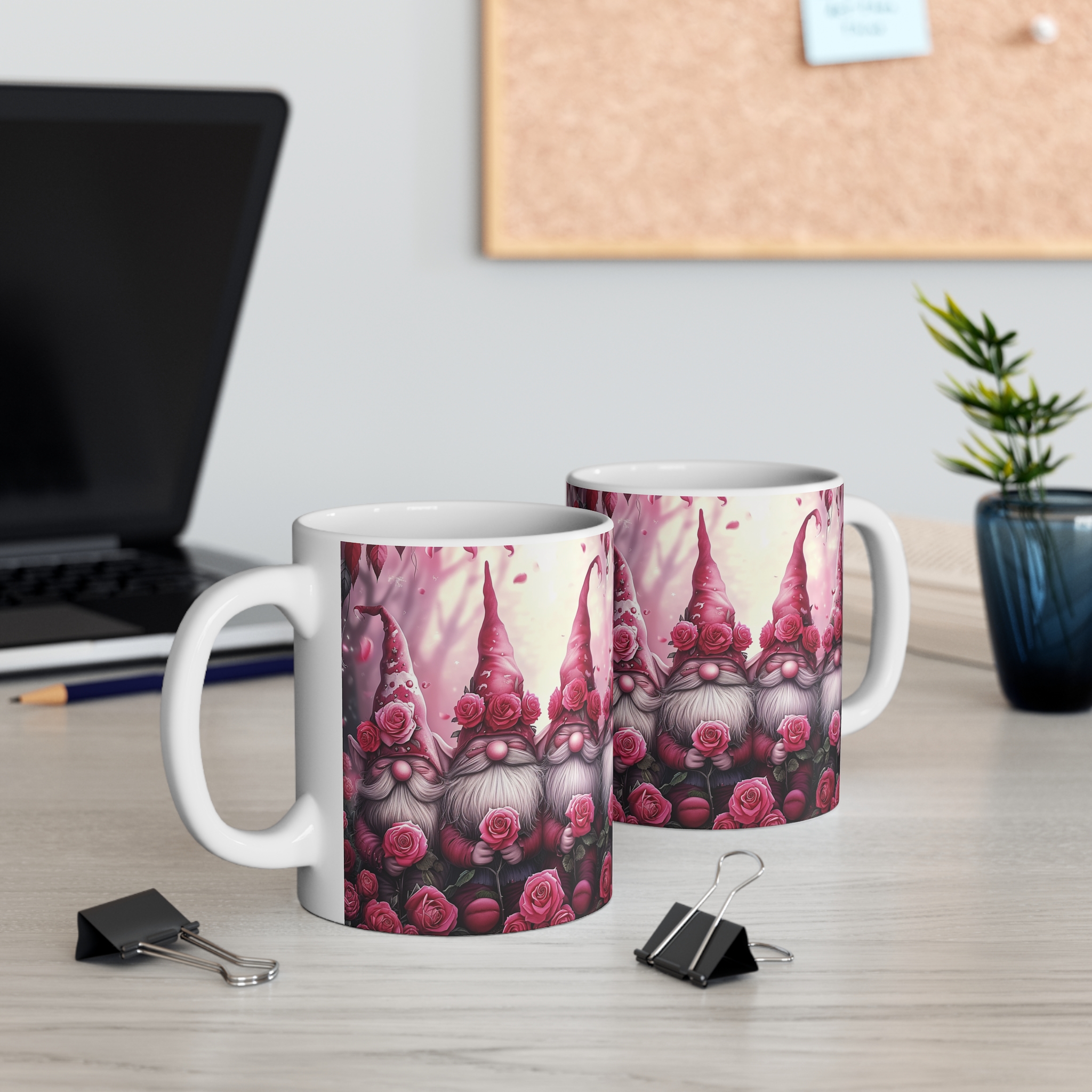 Elves Dwarf Mug with Roses - 11oz Ceramic Coffee Cup for Garden Lovers - Image 5