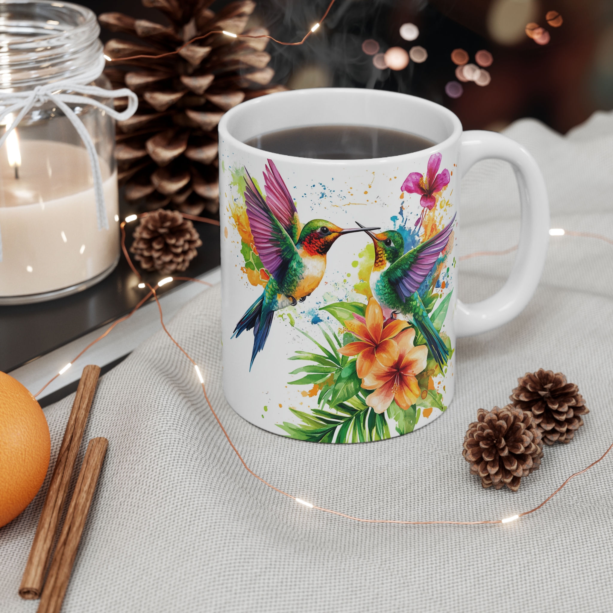 Tropical Hummingbird Mug 11oz - Image 4