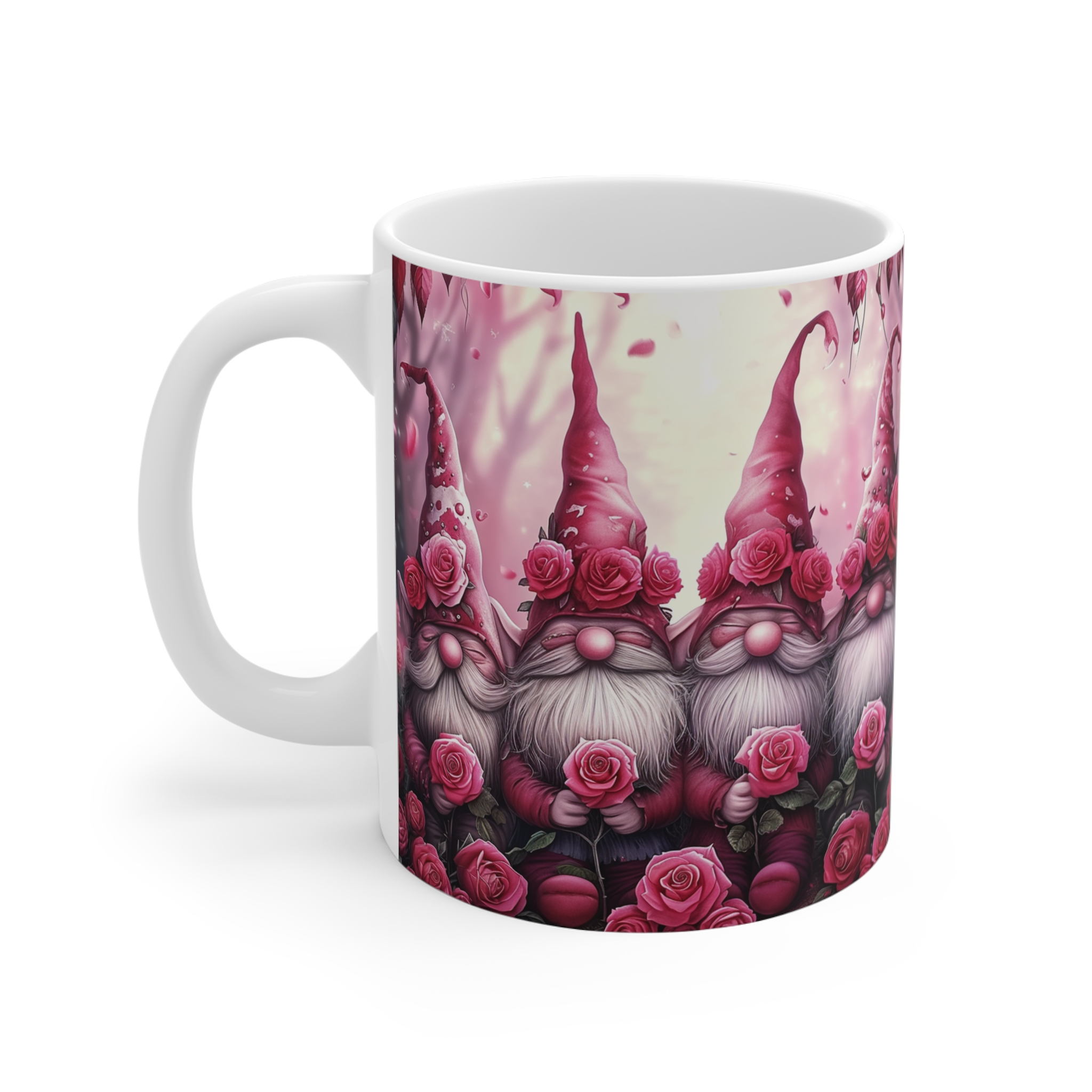 Elves Dwarf Mug with Roses - 11oz Ceramic Coffee Cup for Garden Lovers - Image 2