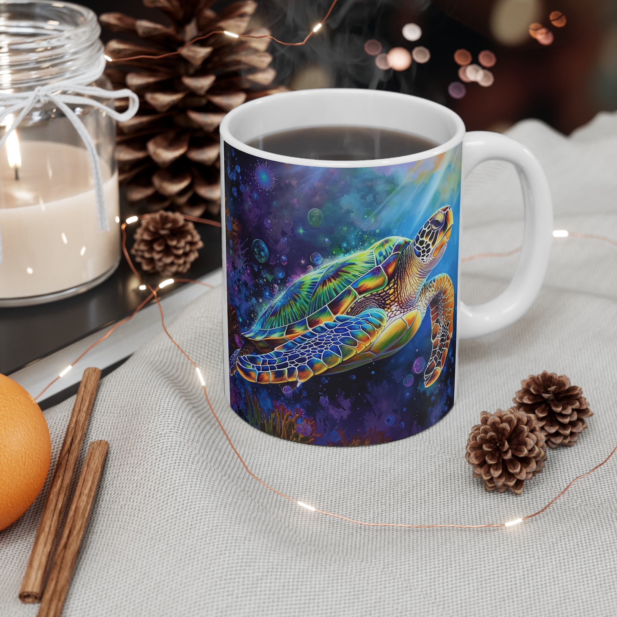 Colorful Sea Turtle Mug - 11oz Vibrant Ocean Design - Image 4