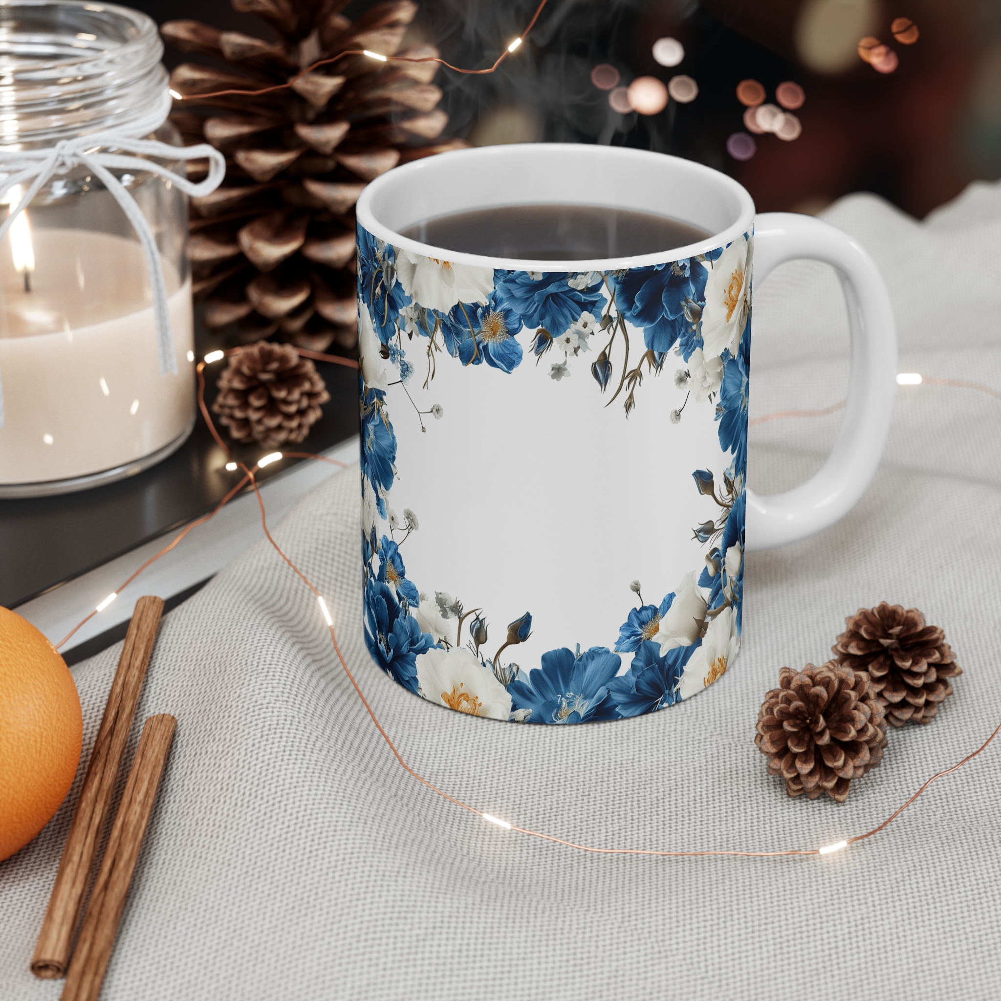 Floral Elegance Coffee Mug - 11oz Decorative Drinkware - Image 5