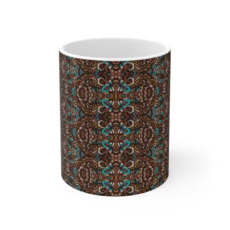 Ethnic Textile Print 5 - Coffee Mug 11oz - Unique Artistic Drinkware
