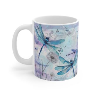 Dragonfly Dreamscape Mug - 11oz Artistic Nature Design