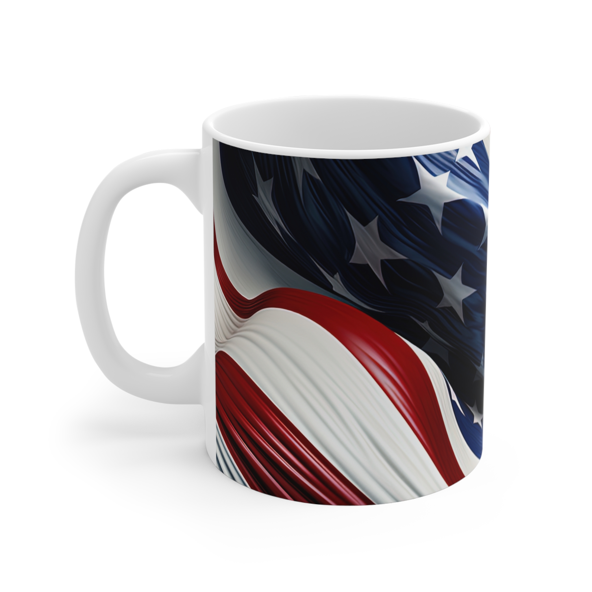 American Flag 11oz Ceramic Mug — Patriotic Stars & Stripes Coffee Cup - Image 2
