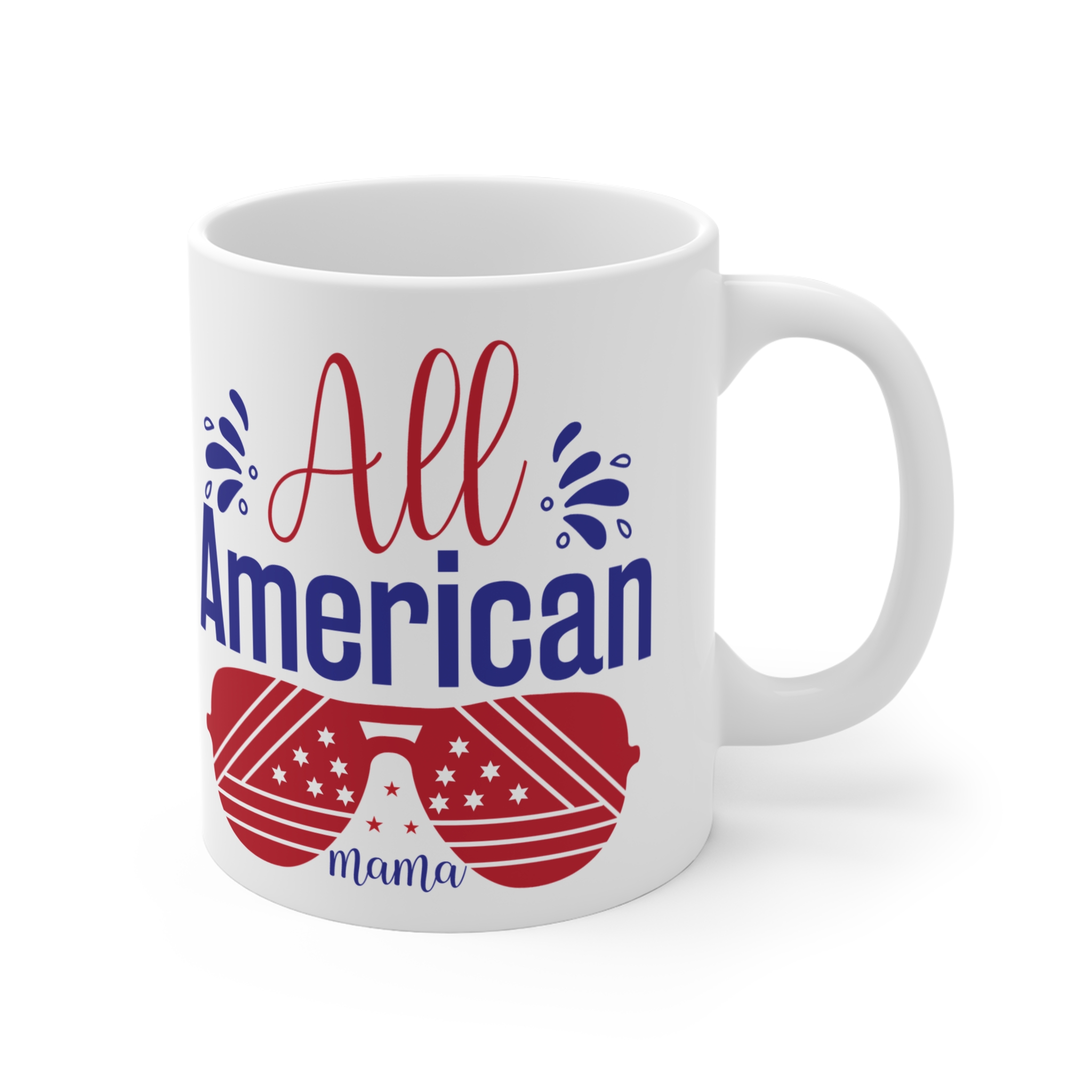 All American Mama Mug — Patriotic 11oz Coffee Cup (Red, White & Blue) - Image 4