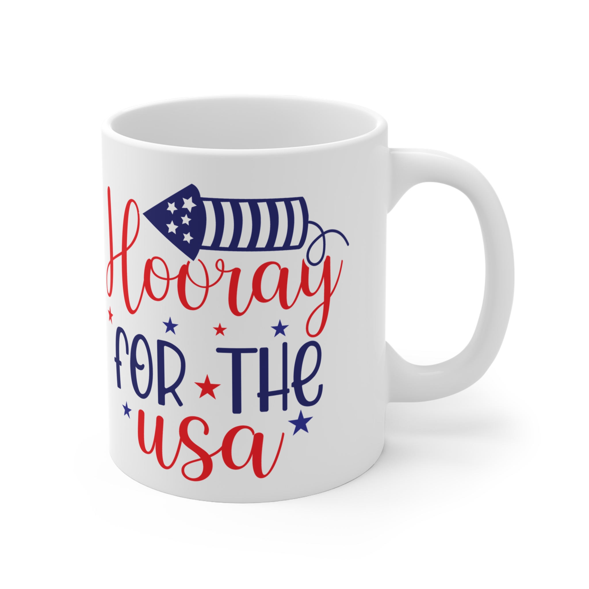 Hooray for the USA 11oz Coffee Mug – Patriotic Fourth of July Ceramic Gift - Image 4