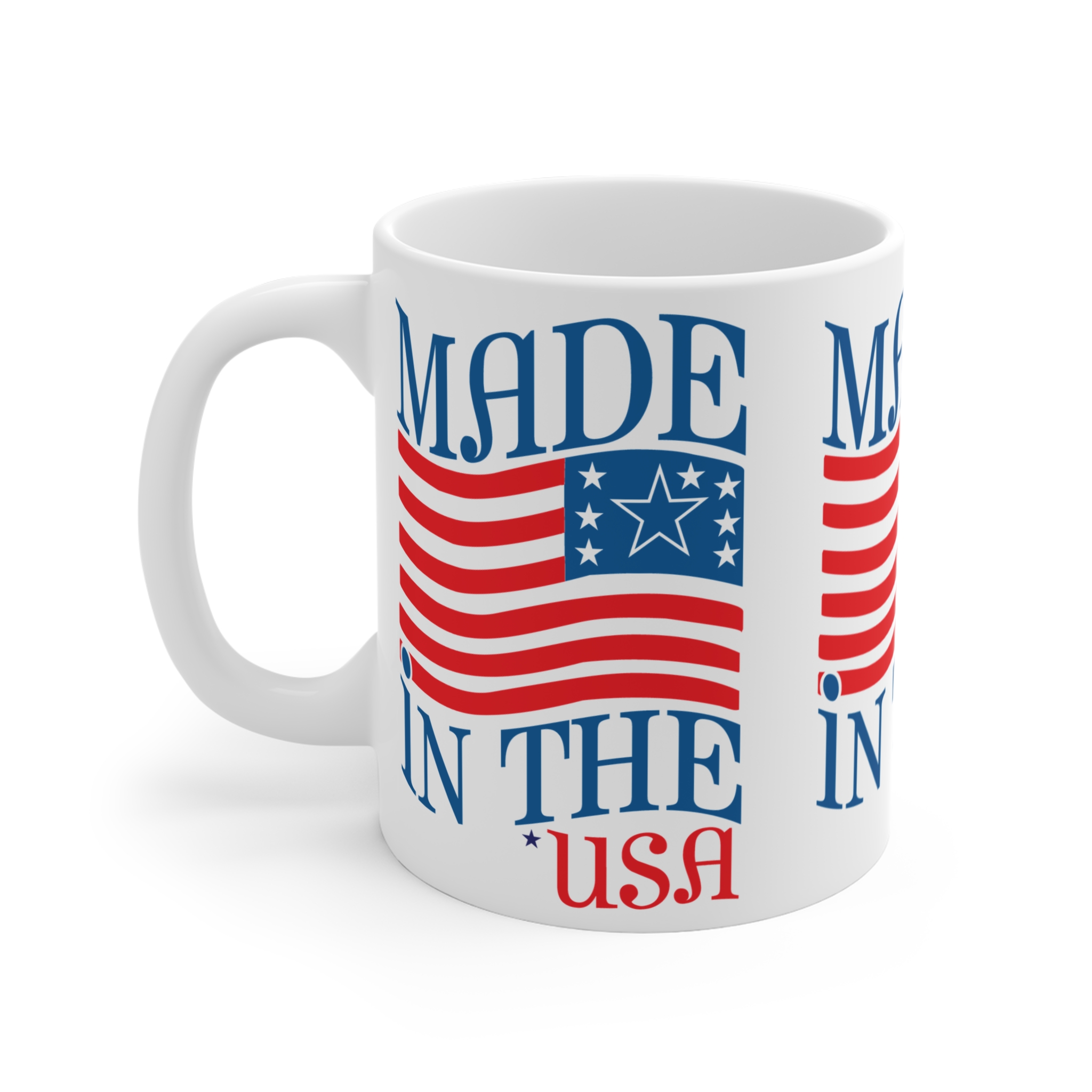 Made in the USA Flag Coffee Mug — Patriotic 11oz Ceramic - Image 3