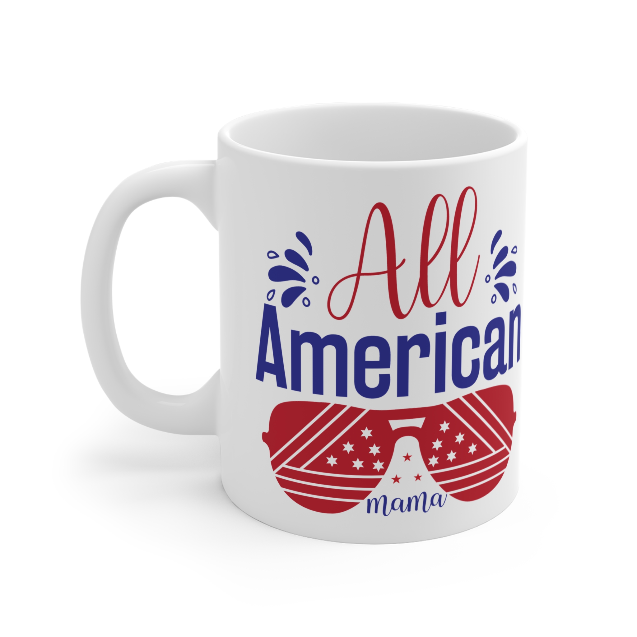All American Mama Mug — Patriotic 11oz Coffee Cup (Red, White & Blue) - Image 3