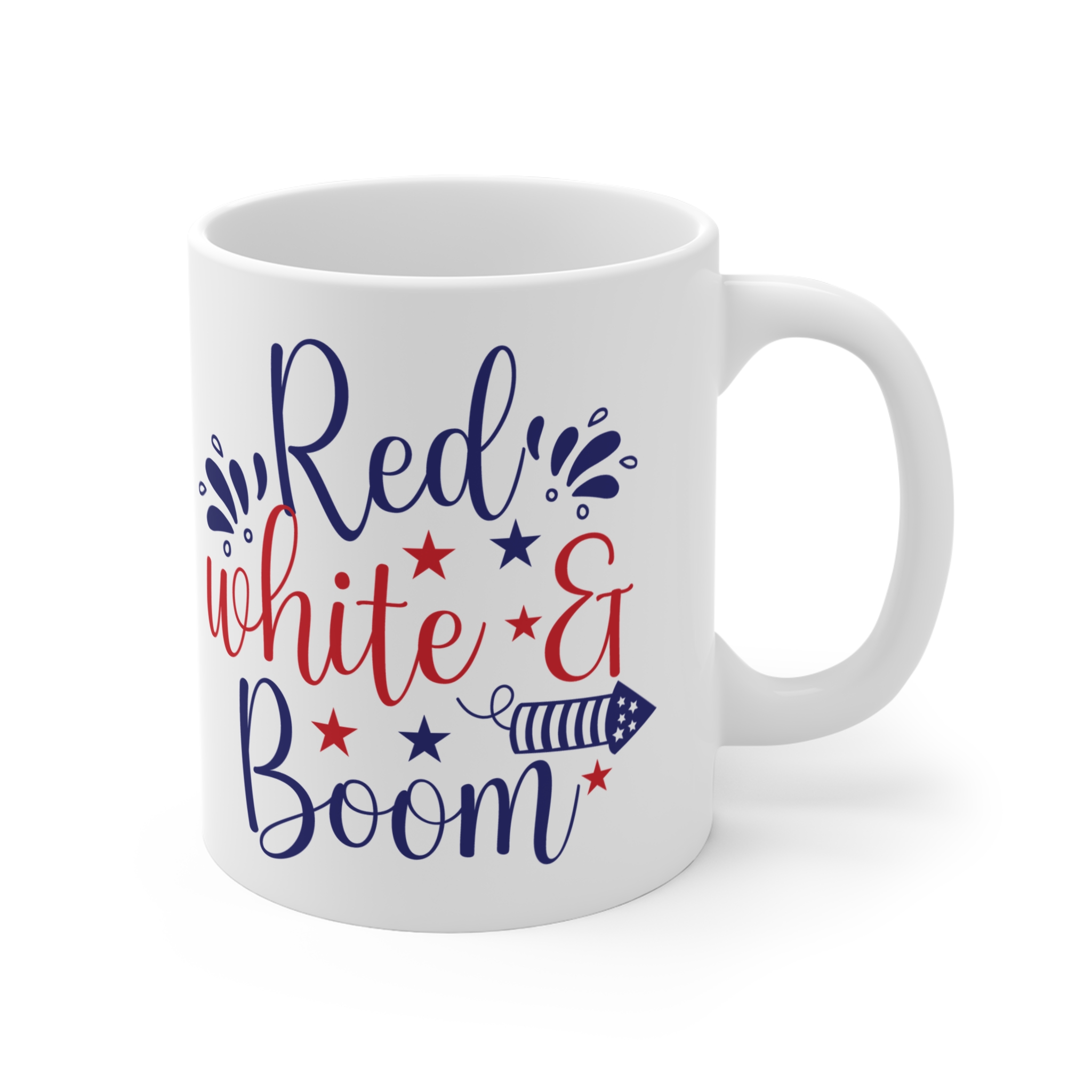 Red White & Boom Mug — 11oz Patriotic Fourth of July Coffee Cup - Image 4