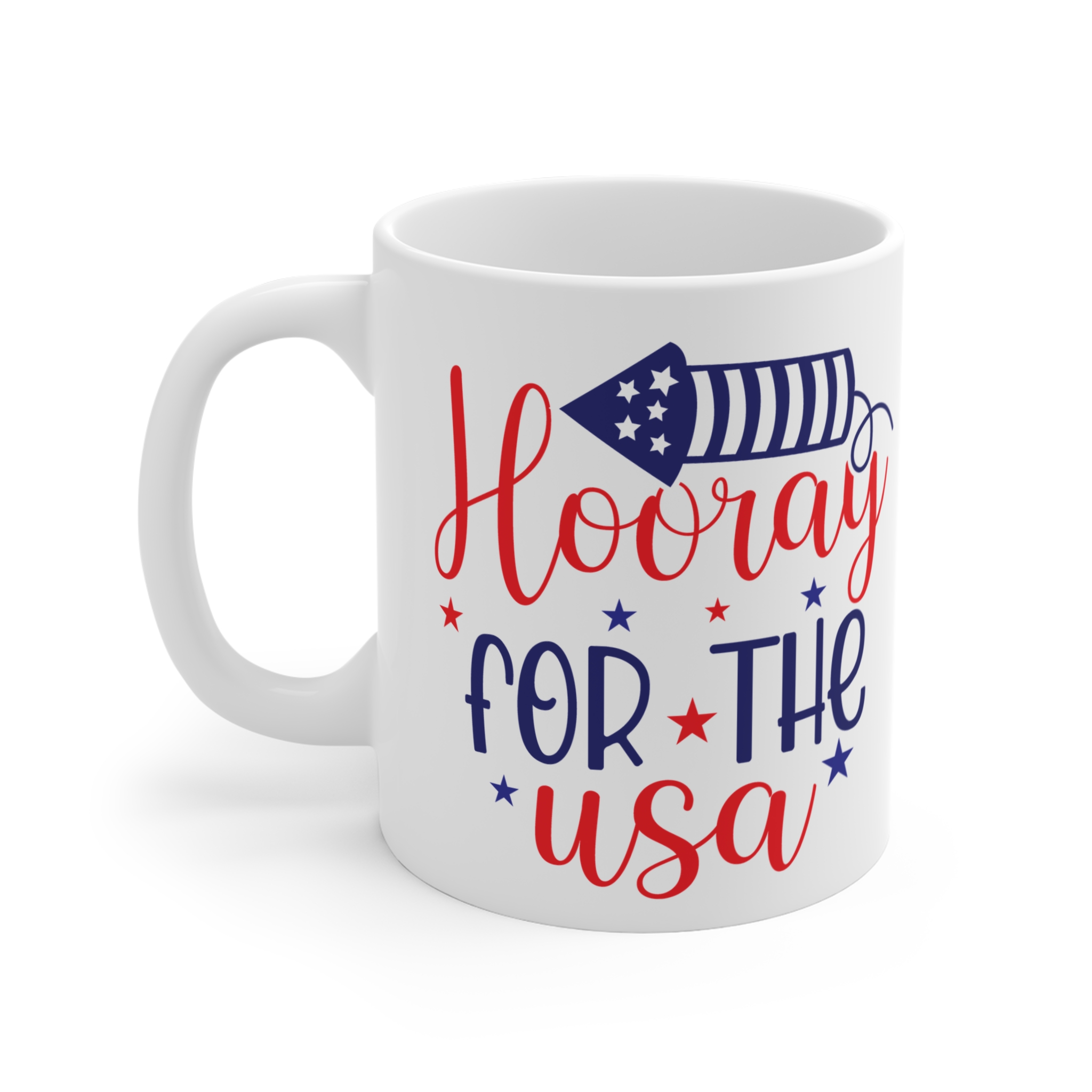 Hooray for the USA 11oz Coffee Mug – Patriotic Fourth of July Ceramic Gift - Image 3