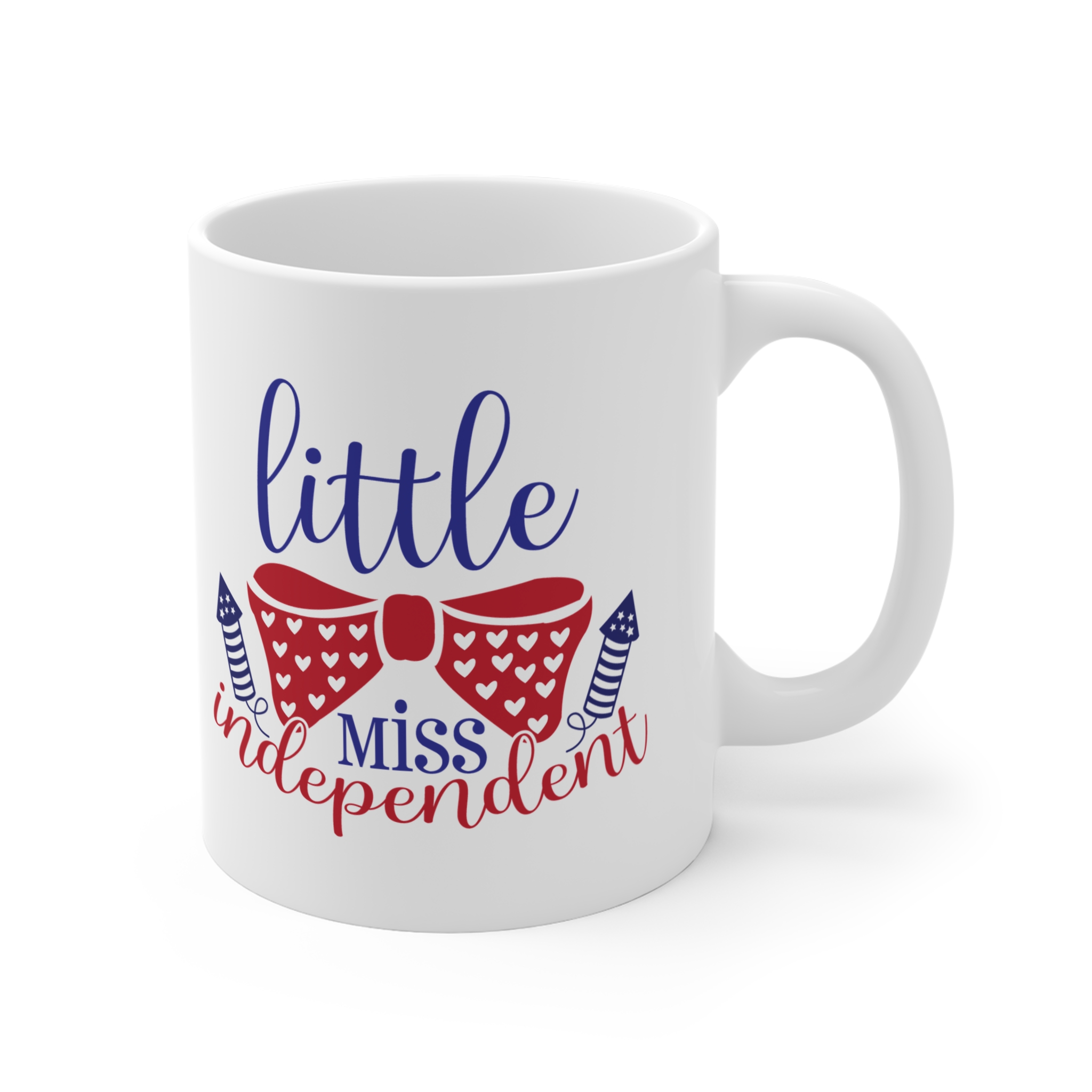 Little Miss Independent Mug — Patriotic Red White Blue Coffee Cup (11oz) - Image 4