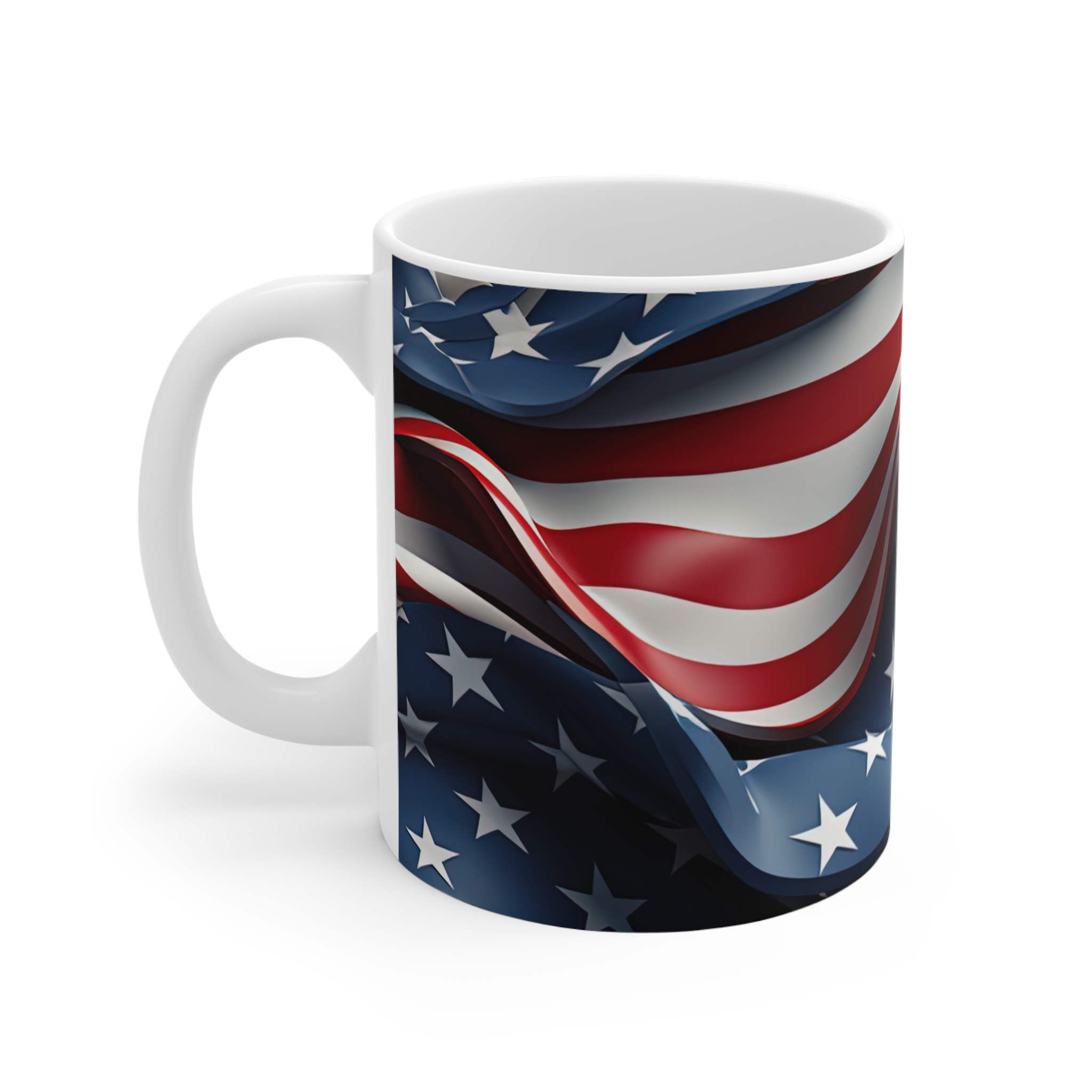 American Flag 11oz Coffee Mug — Patriotic Stars & Stripes Drinkware - Image 2