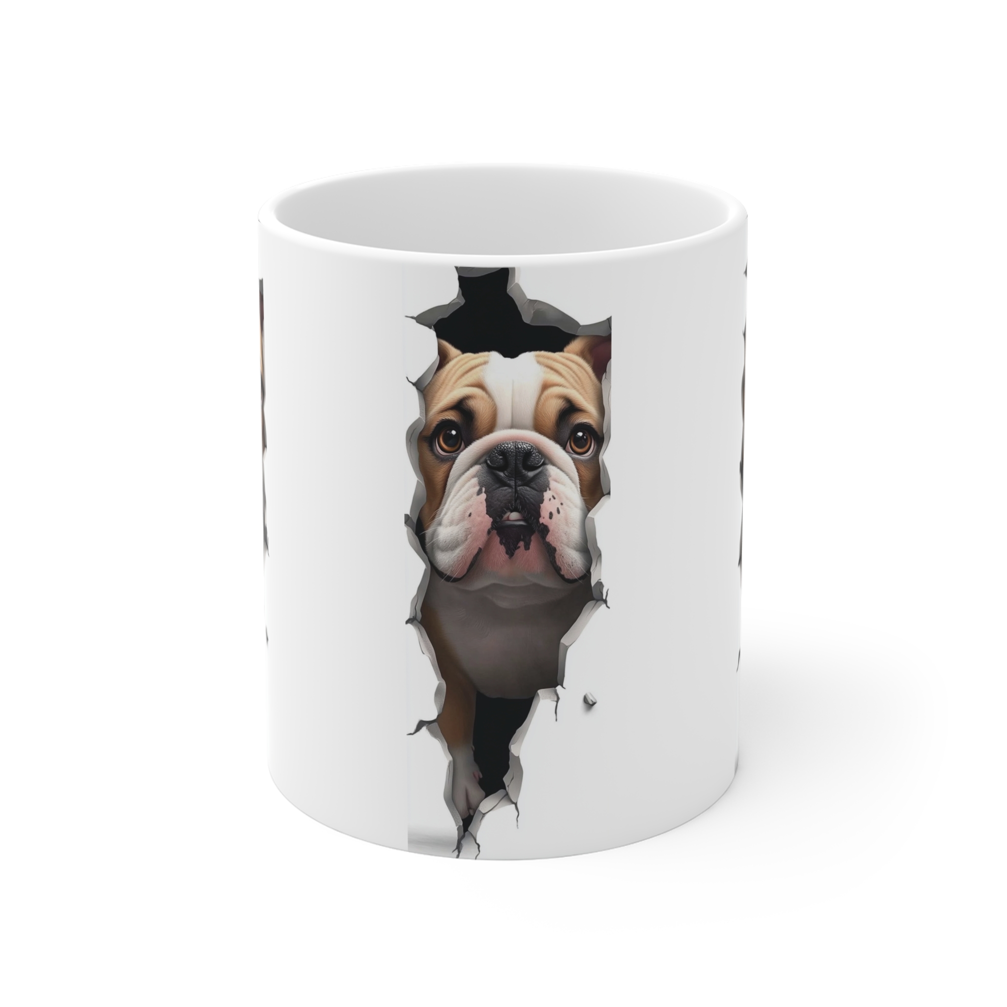 Bulldog Peeking Mug — Cute Dog Coffee Cup (11oz) - Image 2
