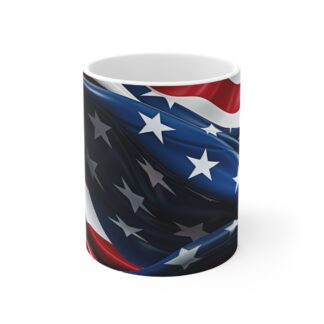 American Flag Coffee Mug — 11oz Patriotic Stars & Stripes Ceramic Mug