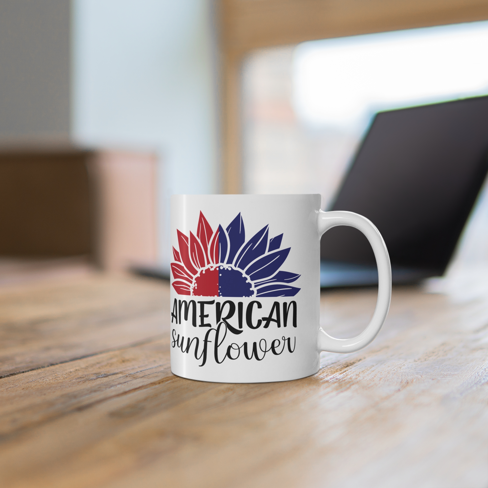 American Sunflower Mug – Patriotic 11oz Coffee Cup - Image 6