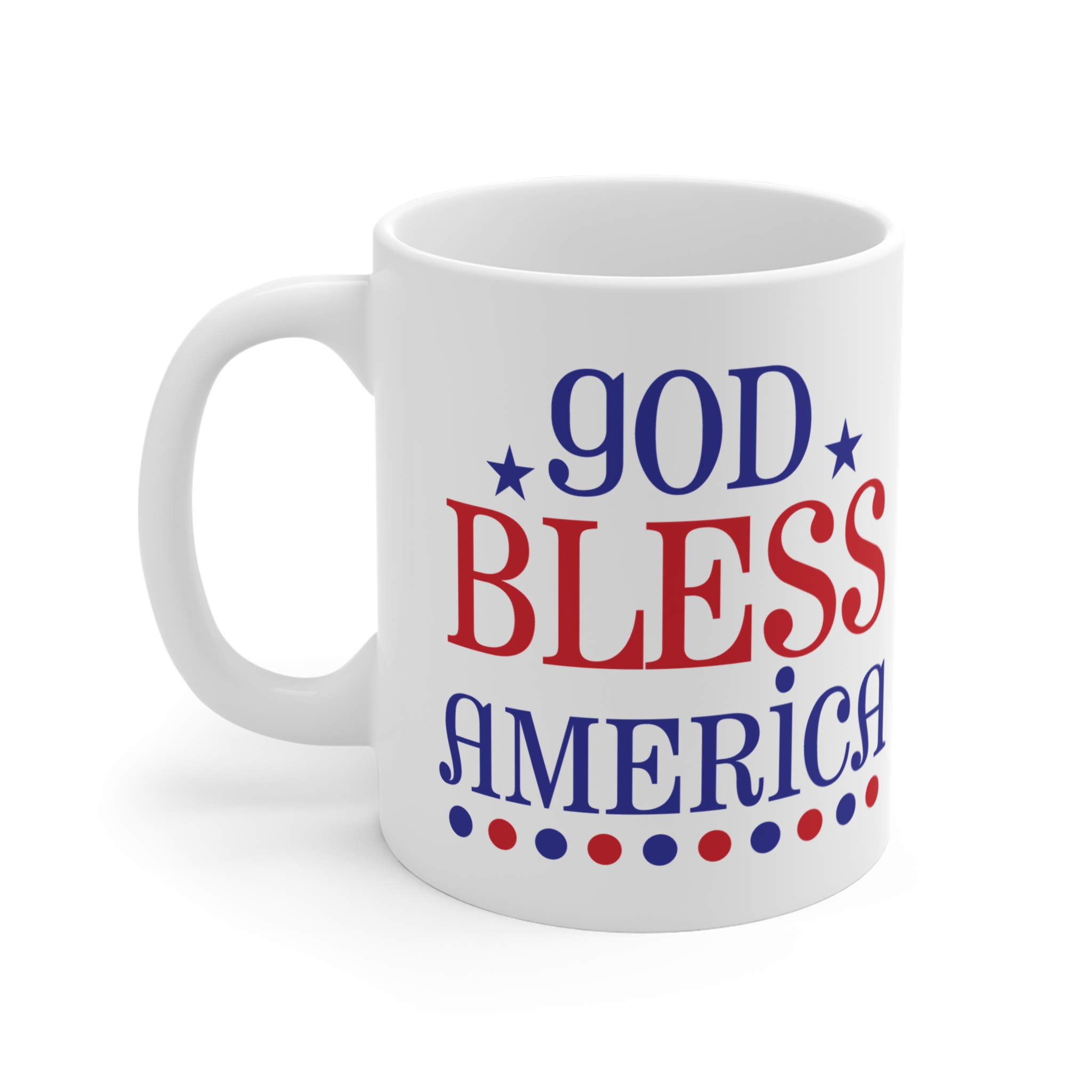 God Bless America Coffee Mug — Patriotic 11oz Red White Blue Tea Cup - Image 3