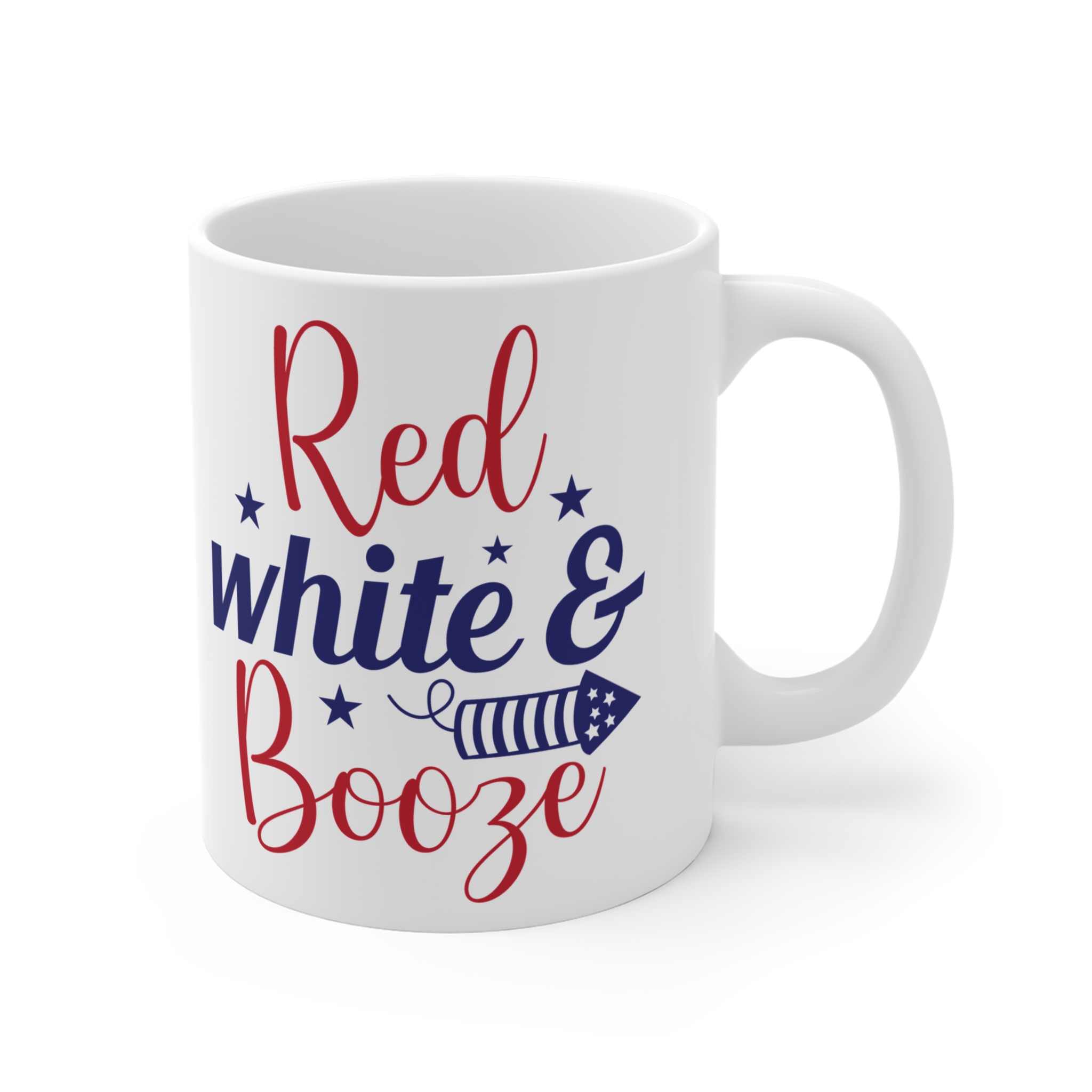 Red White & Booze 11oz Patriotic Coffee Mug – Fourth of July Party Gift - Image 4