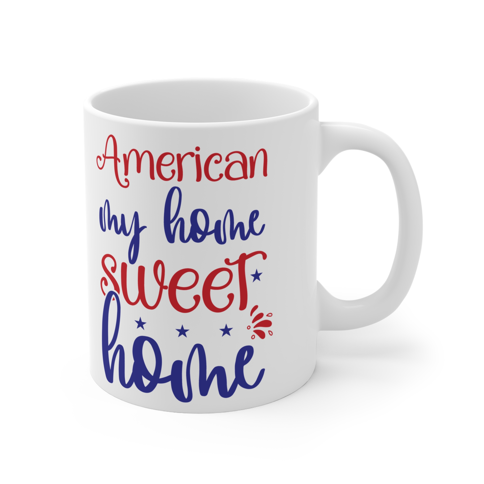 American My Home Sweet Home Mug — Patriotic 11oz Coffee Cup (Red & Blue) - Image 4