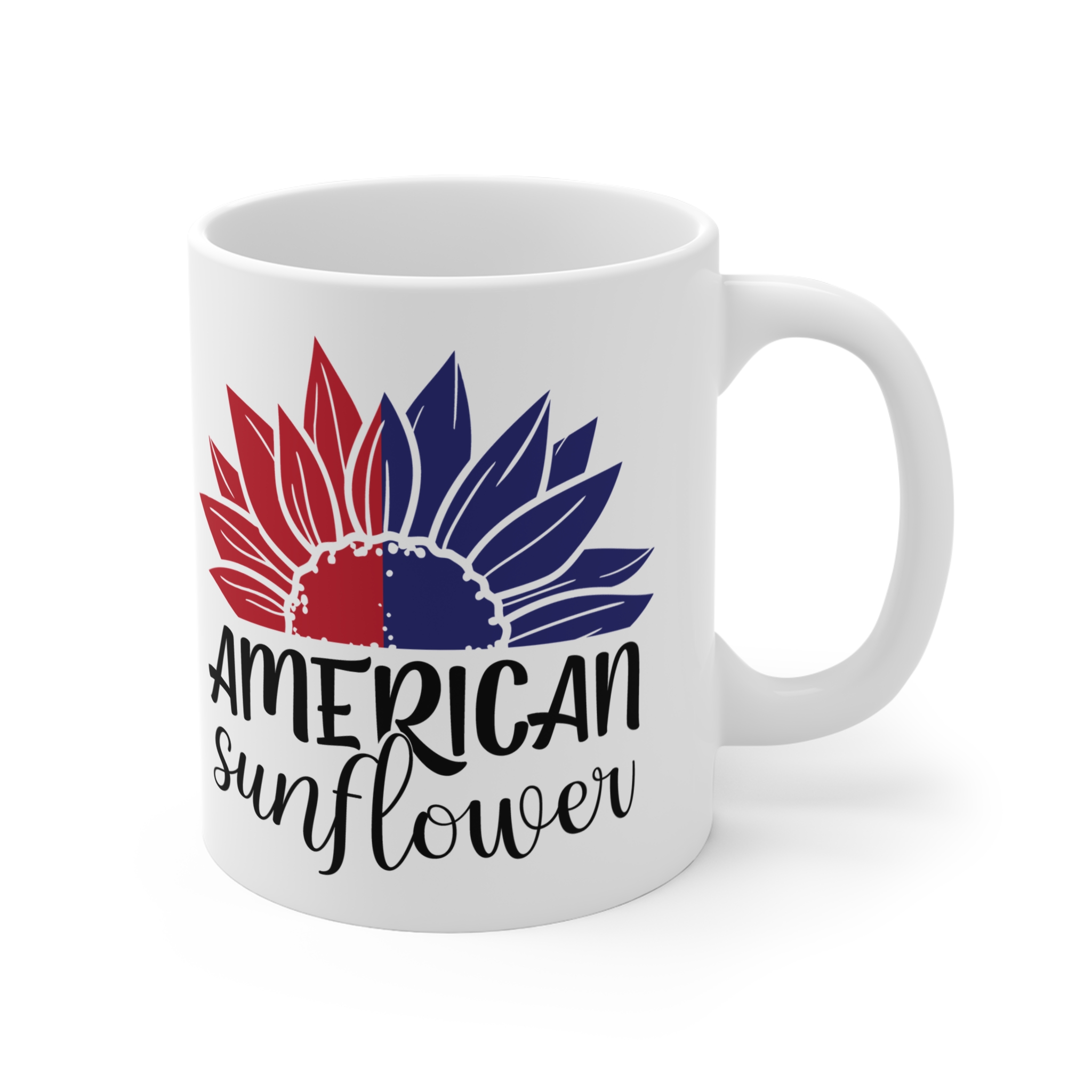 American Sunflower Mug – Patriotic 11oz Coffee Cup - Image 4
