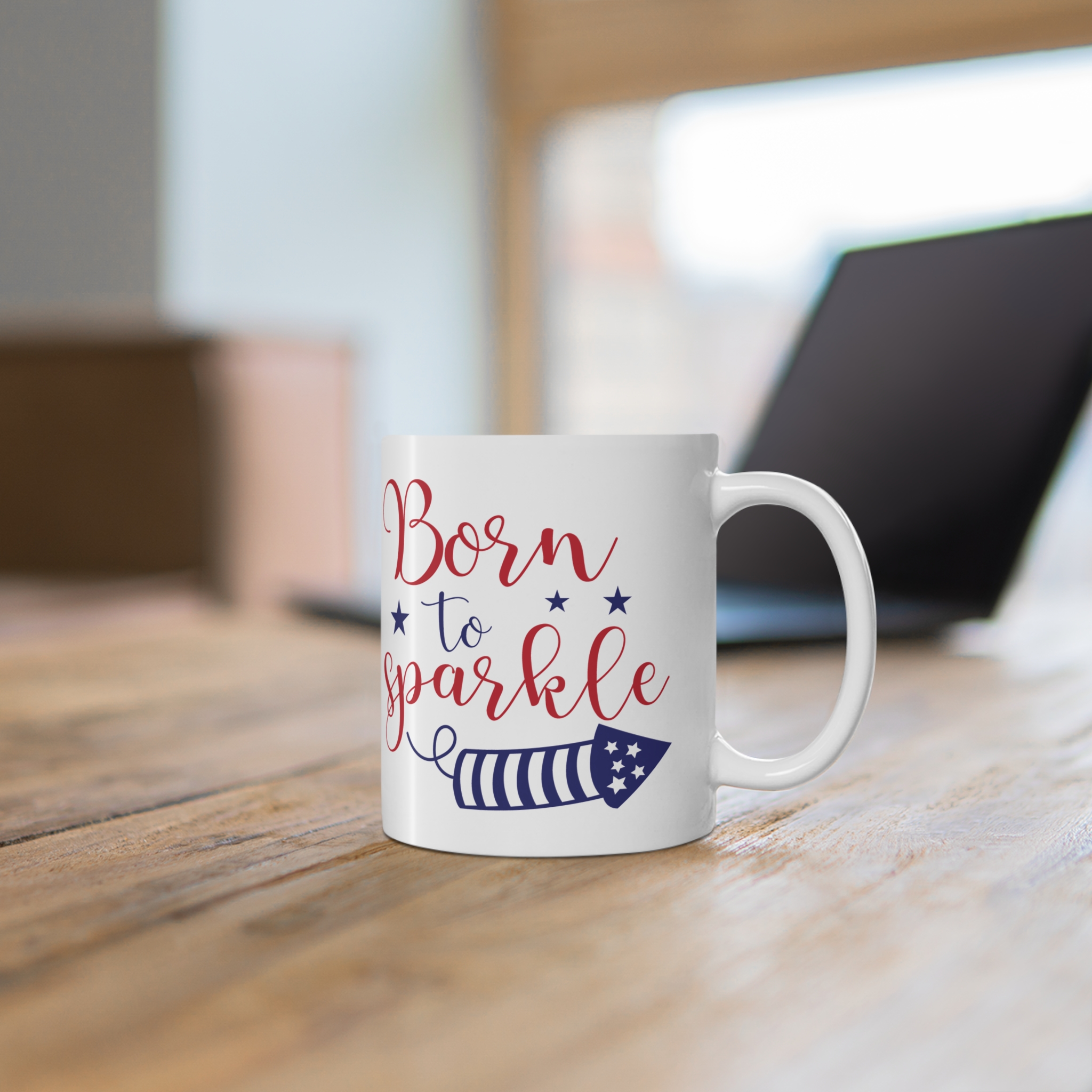 Born to Sparkle Mug — Patriotic 11oz Fourth of July Coffee Cup - Image 6