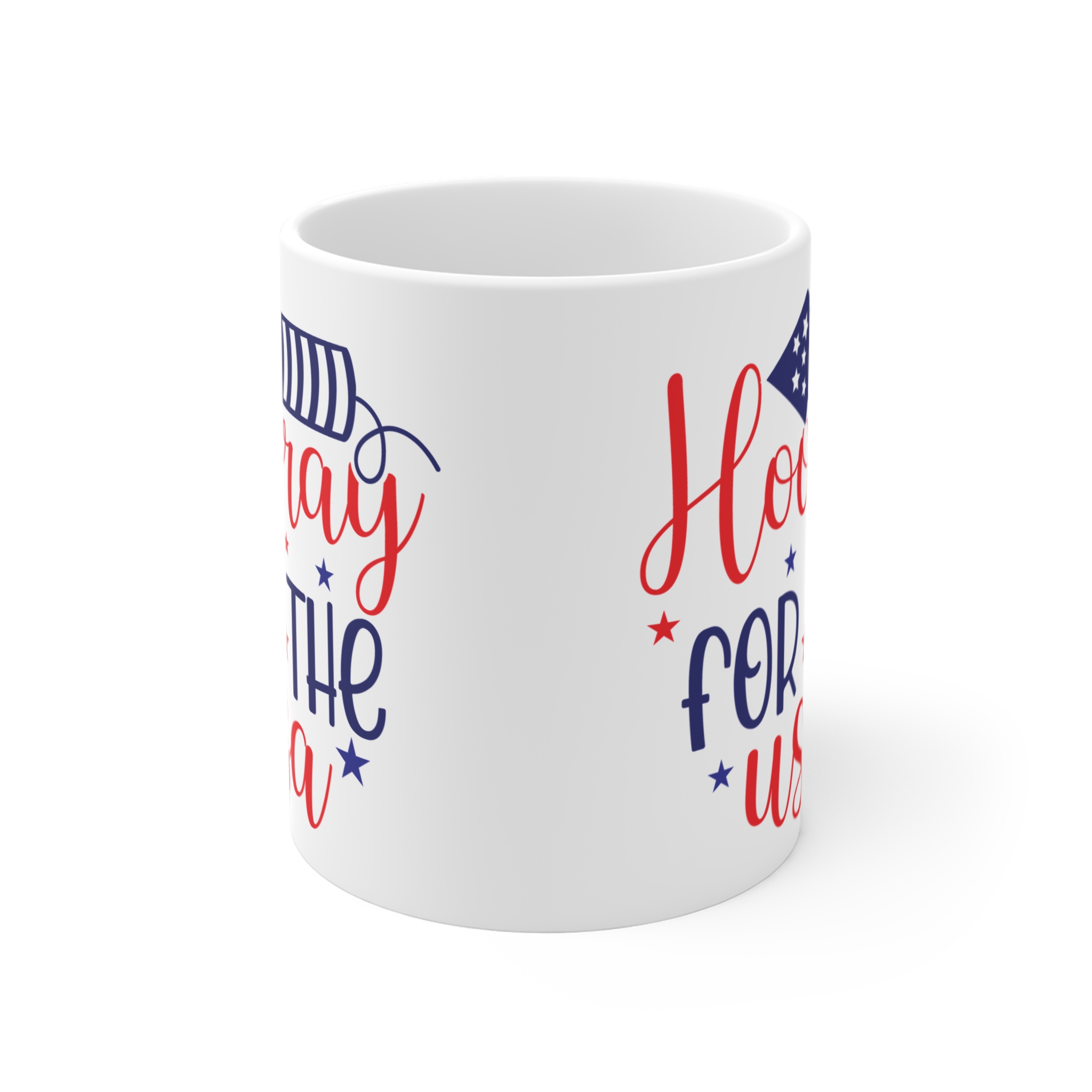 Hooray for the USA 11oz Coffee Mug – Patriotic Fourth of July Ceramic Gift - Image 2