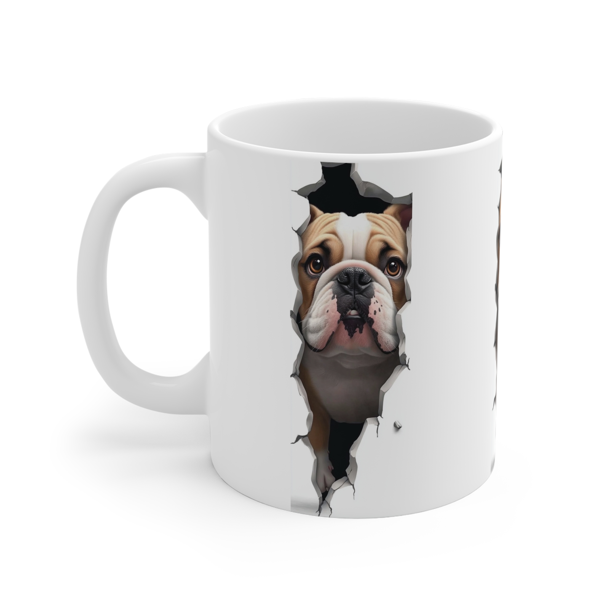Bulldog Peeking Mug — Cute Dog Coffee Cup (11oz) - Image 3